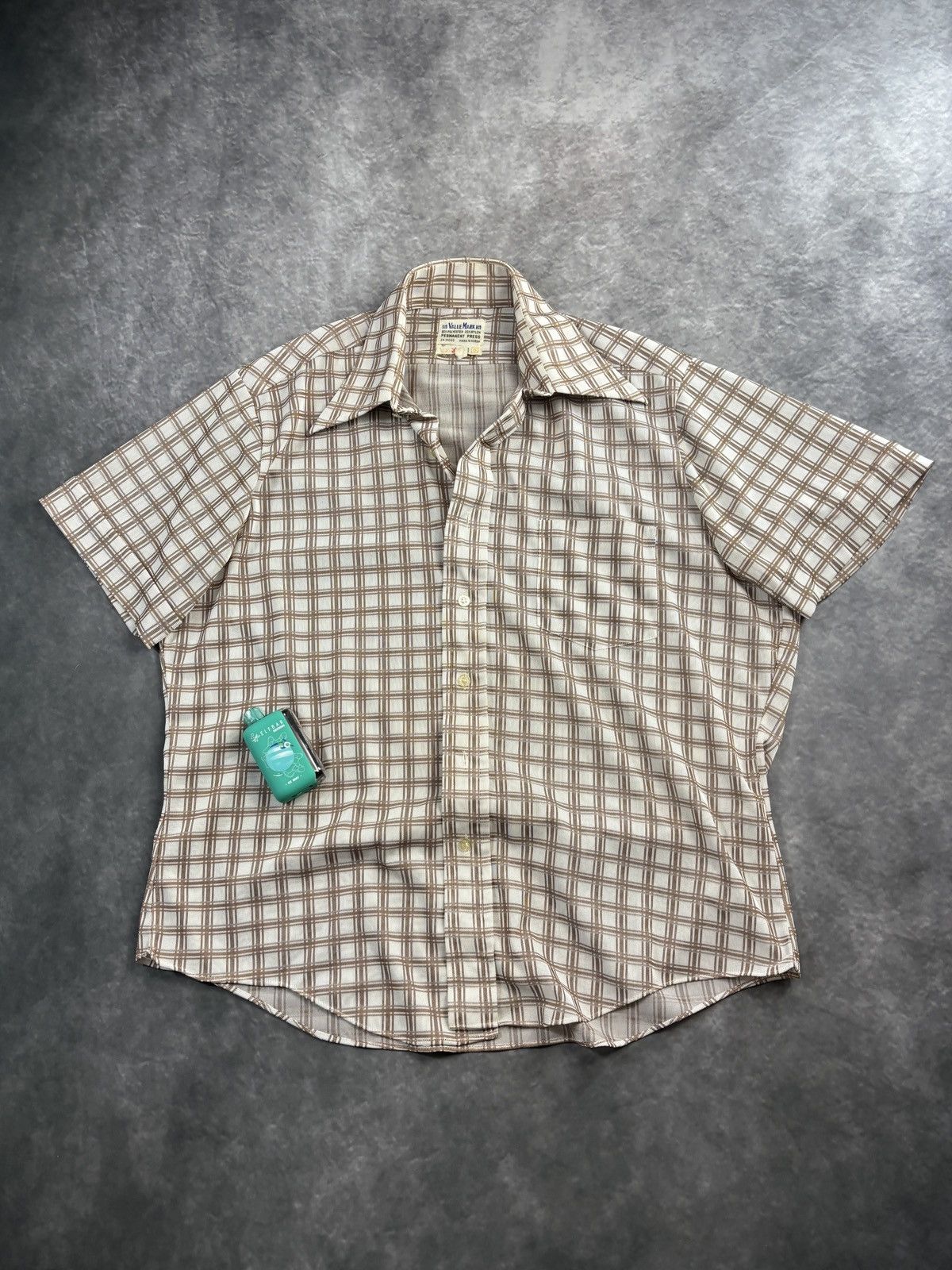 Vintage 1960s Sheer Shortsleeve Shirt True Vintage Mesh Straight Hem Size US M / EU 48-50 / 2 - 10 Thumbnail