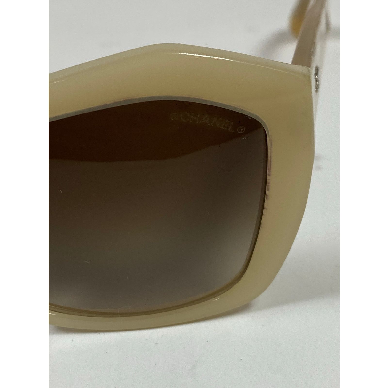 Chanel 5296 Sunglasses Pale Beige Frame & Gradient Lenses