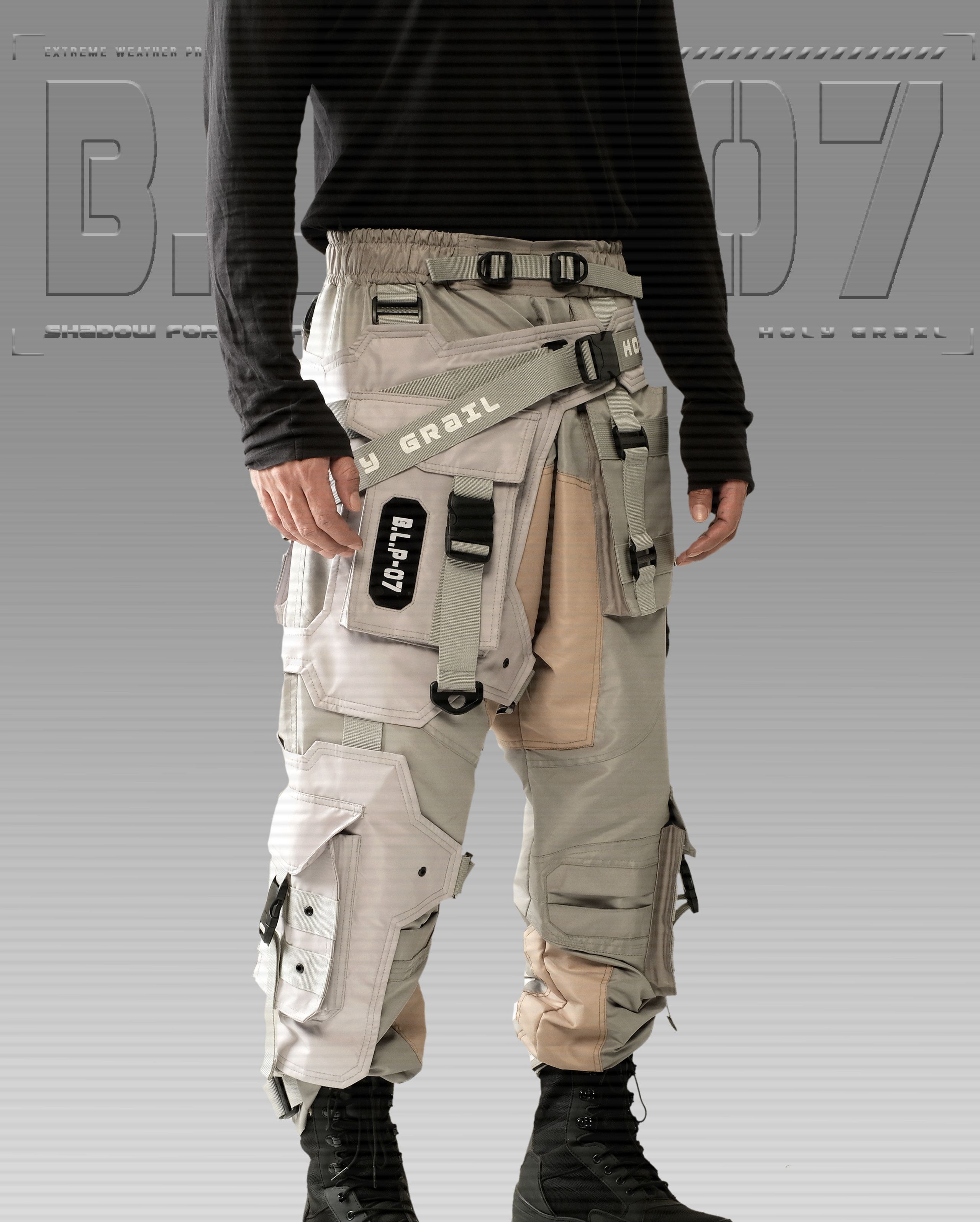 Hi Tec H-G PRO-TECH-TOR "SHADOW FORCE" TECHWEAR CYBERPUNK HOLYGRAIL Size US 34 / EU 50 - 2 Thumbnail