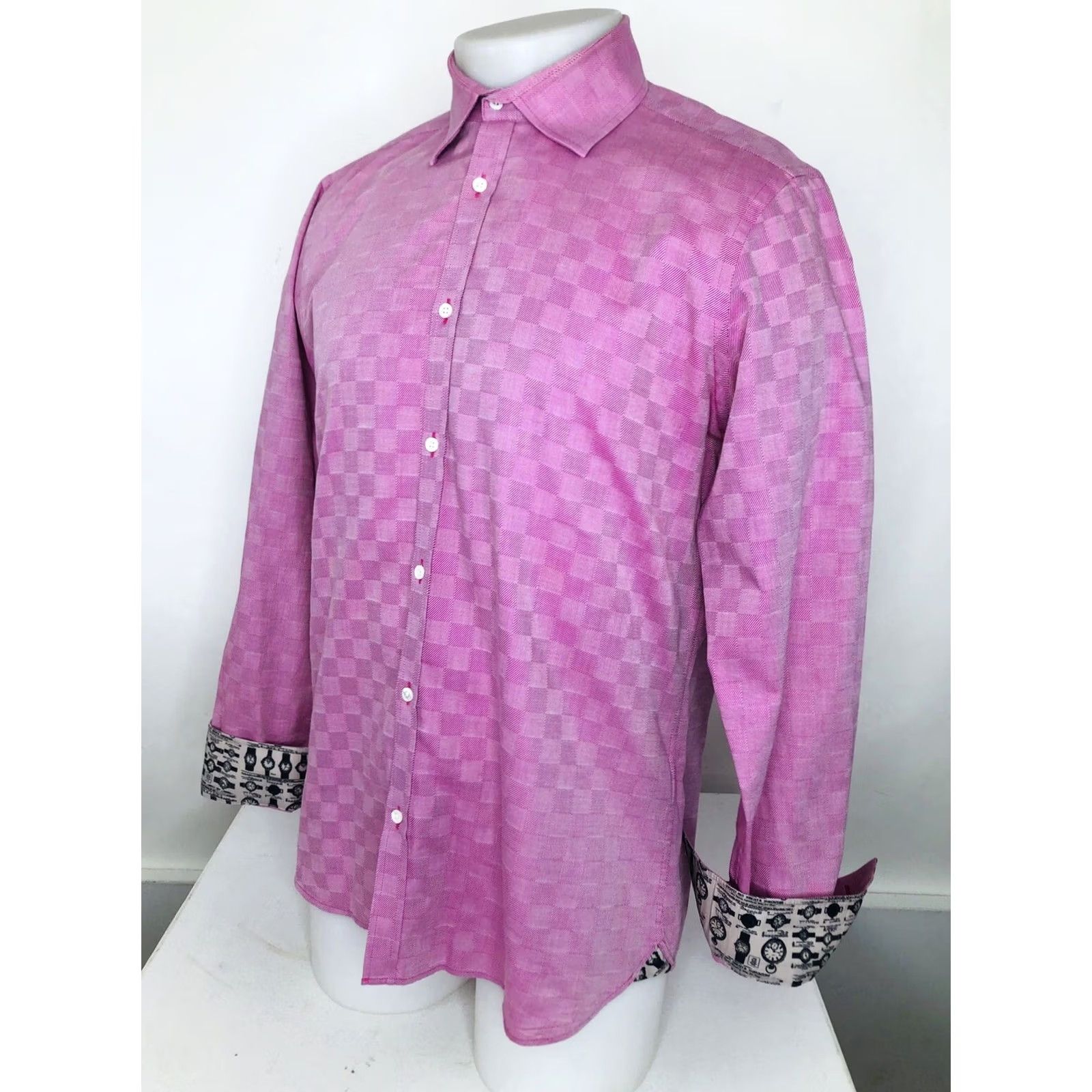 Ted Baker TED BAKER London Shirt Mens 15.5 Pink ARCHIVE TimePiece Wrist Watch FLIP CUFF Size US L / EU 52-54 / 3 - 2 Thumbnail
