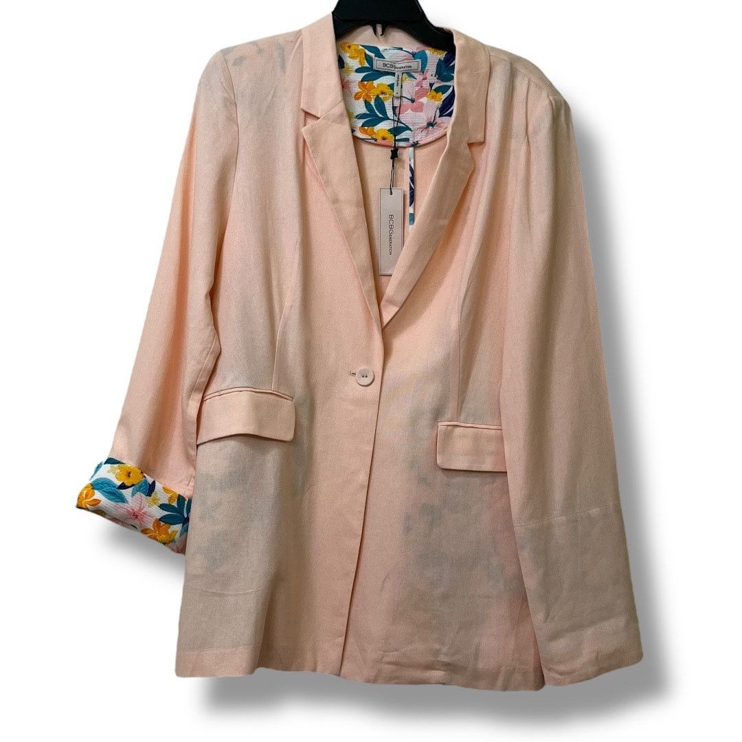 Other BCBGeneration linen boyfriend peach & floral blazer NEW Size M / US 6-8 / IT 42-44 - 6 Thumbnail