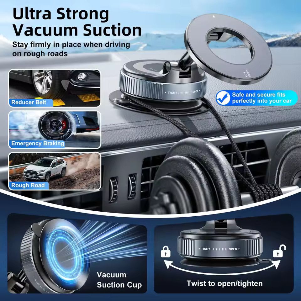 Other Car Phone Magnetic Stand Mechanical Suction Cup Rotate 360° Size ONE SIZE - 5 Thumbnail