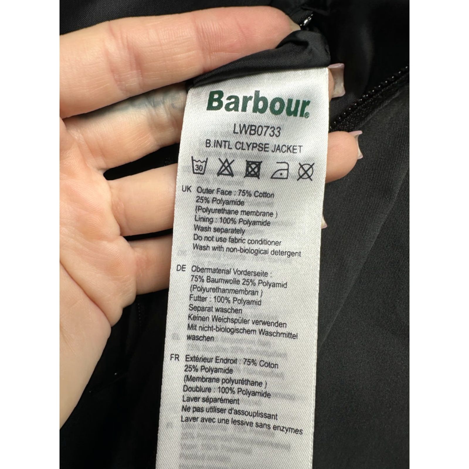 Barbour Barbour International Clypse Womens Waterproof Jacket UK 16 Jacket Womens Black Barbour Waterproof 2010s Mens? No, Womens Size XL / US 12-14 / IT 48-50 - 6 Thumbnail