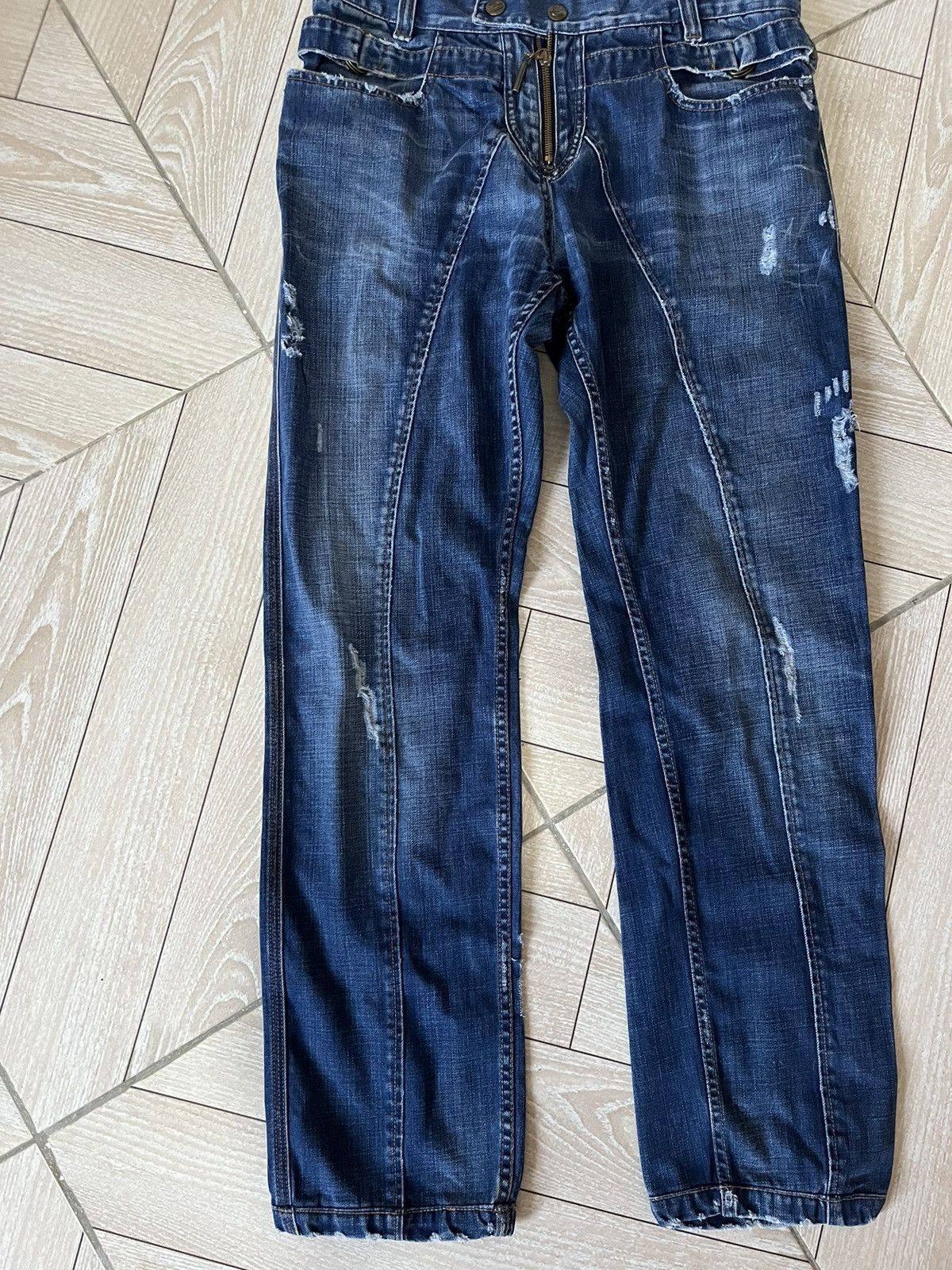 Roberto Cavalli Rare 2000s Cavalli distressed denim pants Size US 33 - 2 Thumbnail