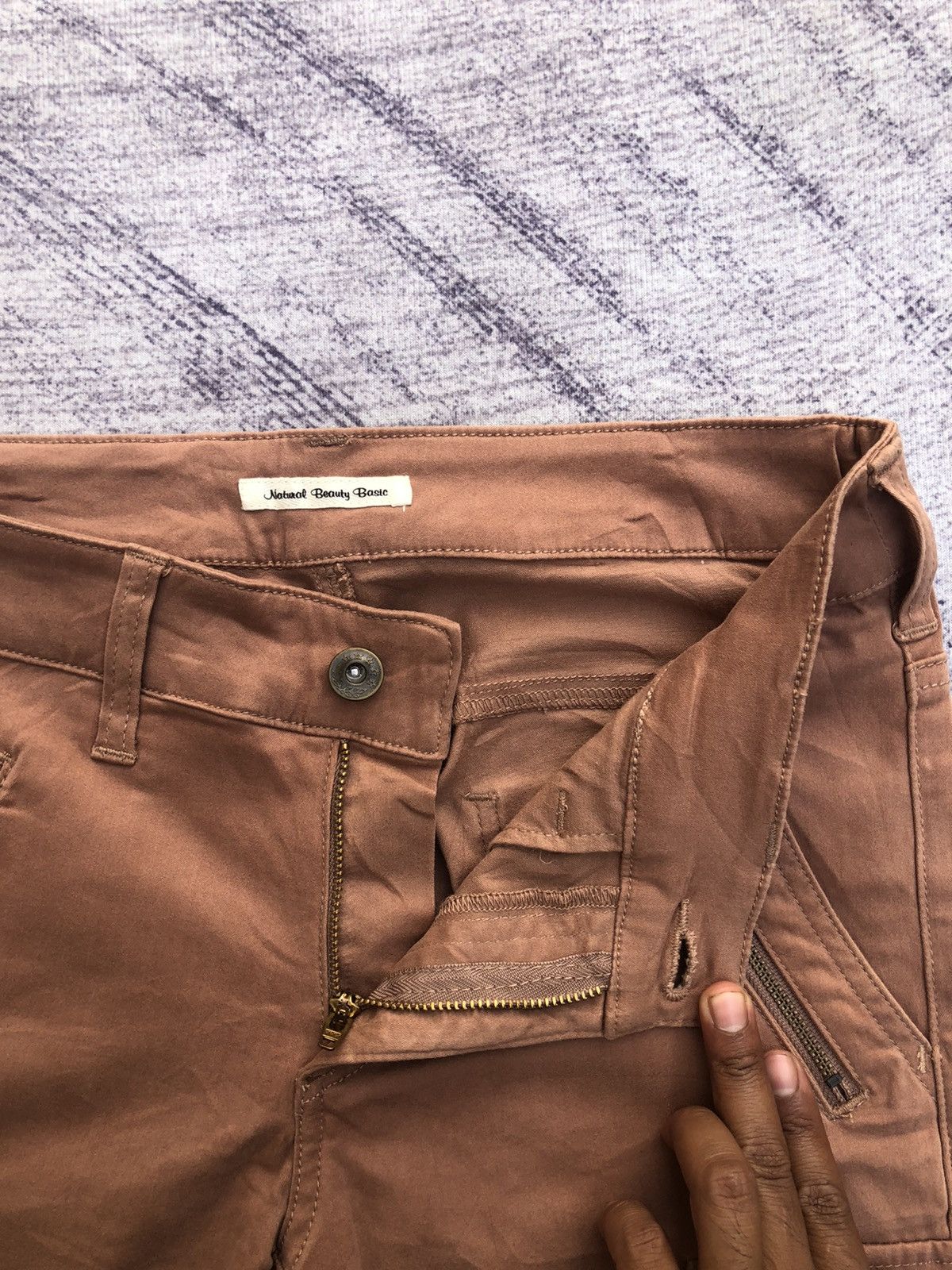 Beauty Beast × Japanese Brand Slim Fit Beige Cargo Trousers Multi Pocket Pants Size US 27 - 7 Thumbnail