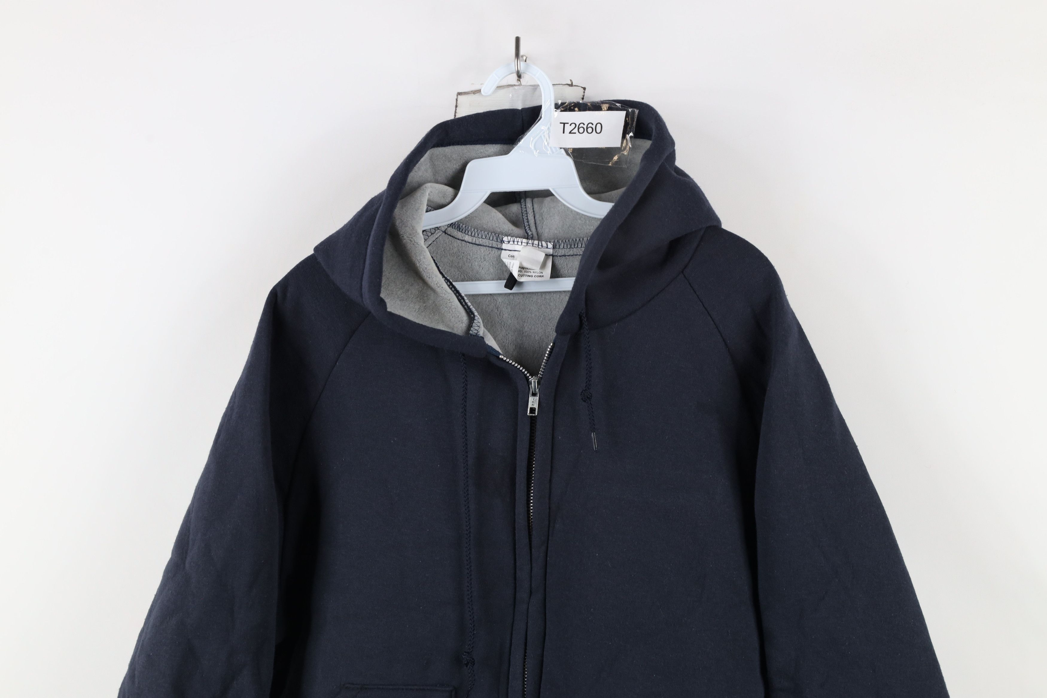 Vintage Vintage 90s Streetwear Flocked Fleece Full Zip Hoodie USA Size US S / EU 44-46 / 1 - 2 Thumbnail