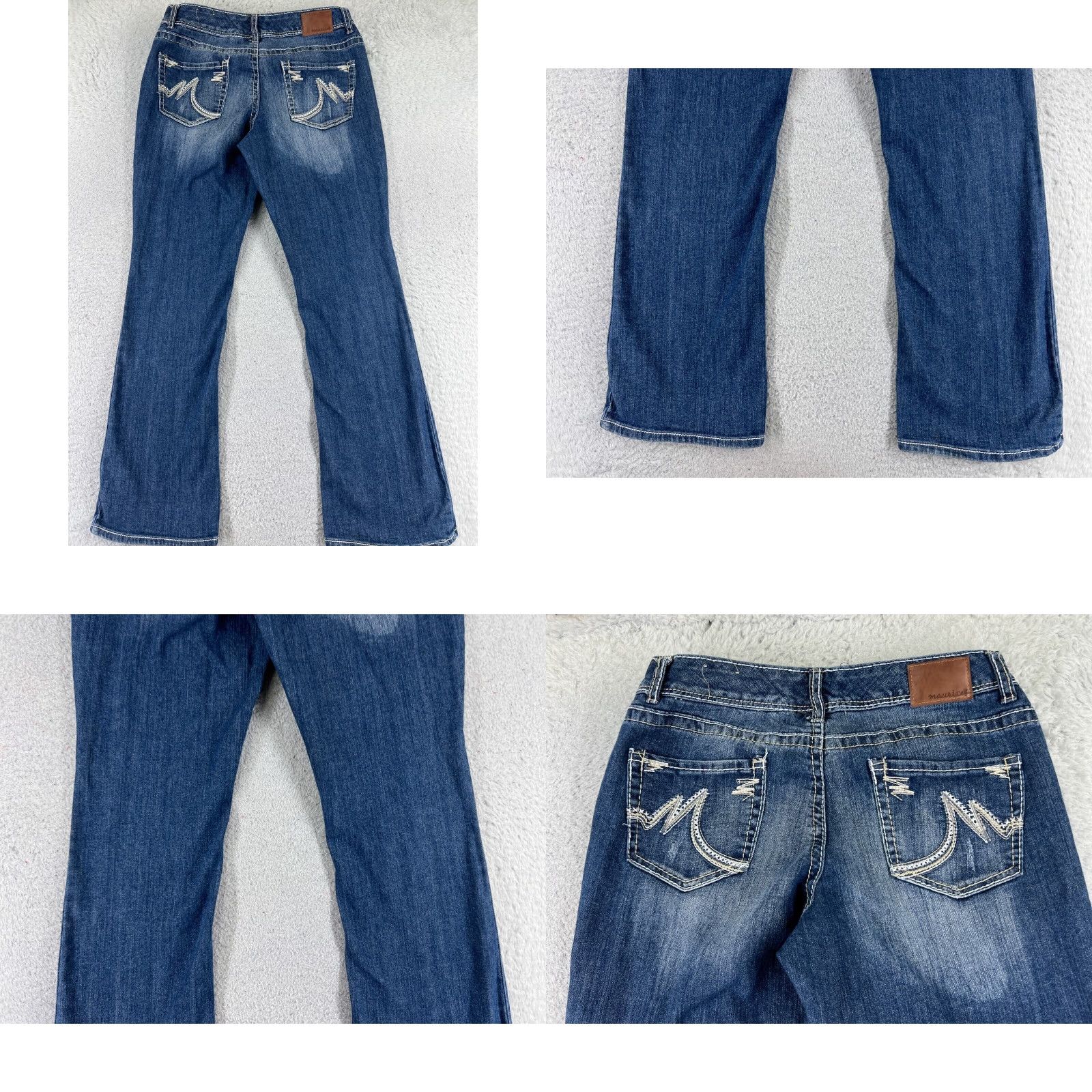 Vintage Maurices Jeans Womens 9 Blue Denim Mid Rise Bootcut Western Embroidered Shirt? Size 30" / US 8 / IT 44 - 9 Thumbnail