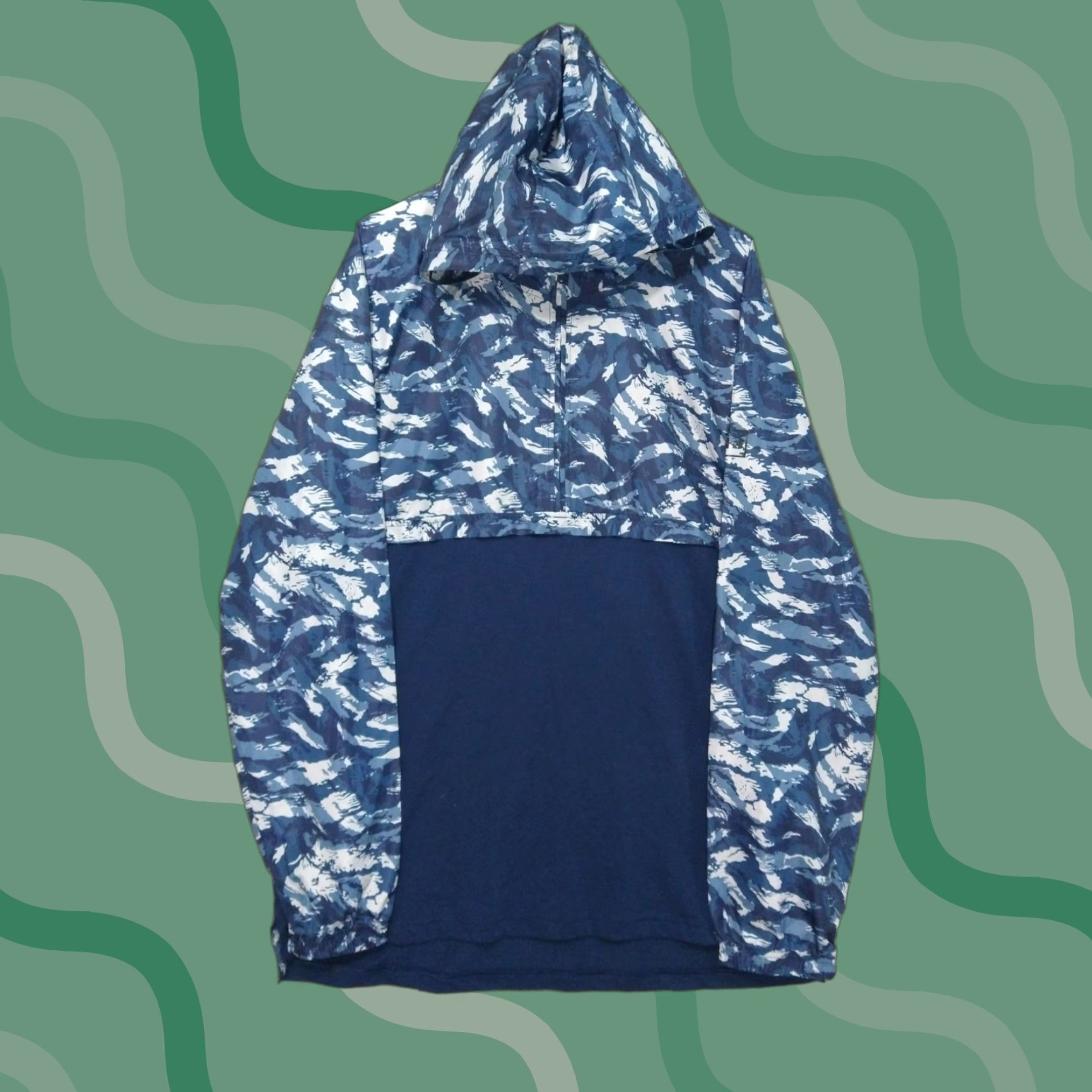 Under Armour Under Armour Jacket Mens Large Blue Camo Windbreaker Wind Anorak Hooded Lightweight Sportstyle Windbreaker Camouflage 2XL Mens Size US XXL / EU 58 / 5 - 1 Thumbnail
