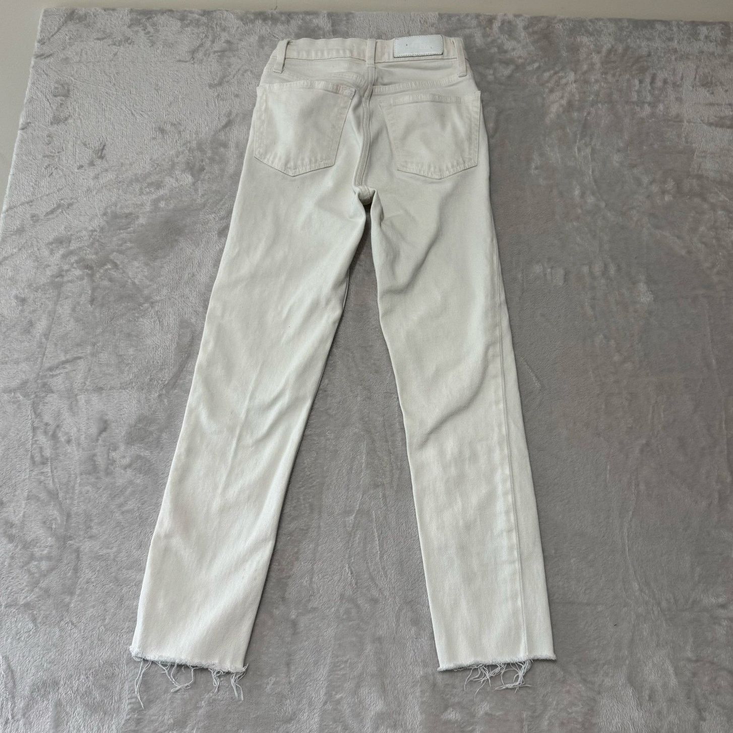 RE/DONE ReDone 90s High Rise Ankle Crop Button Fly Jeans 24 White Size 24" / US 00 / IT 34 - 2 Thumbnail