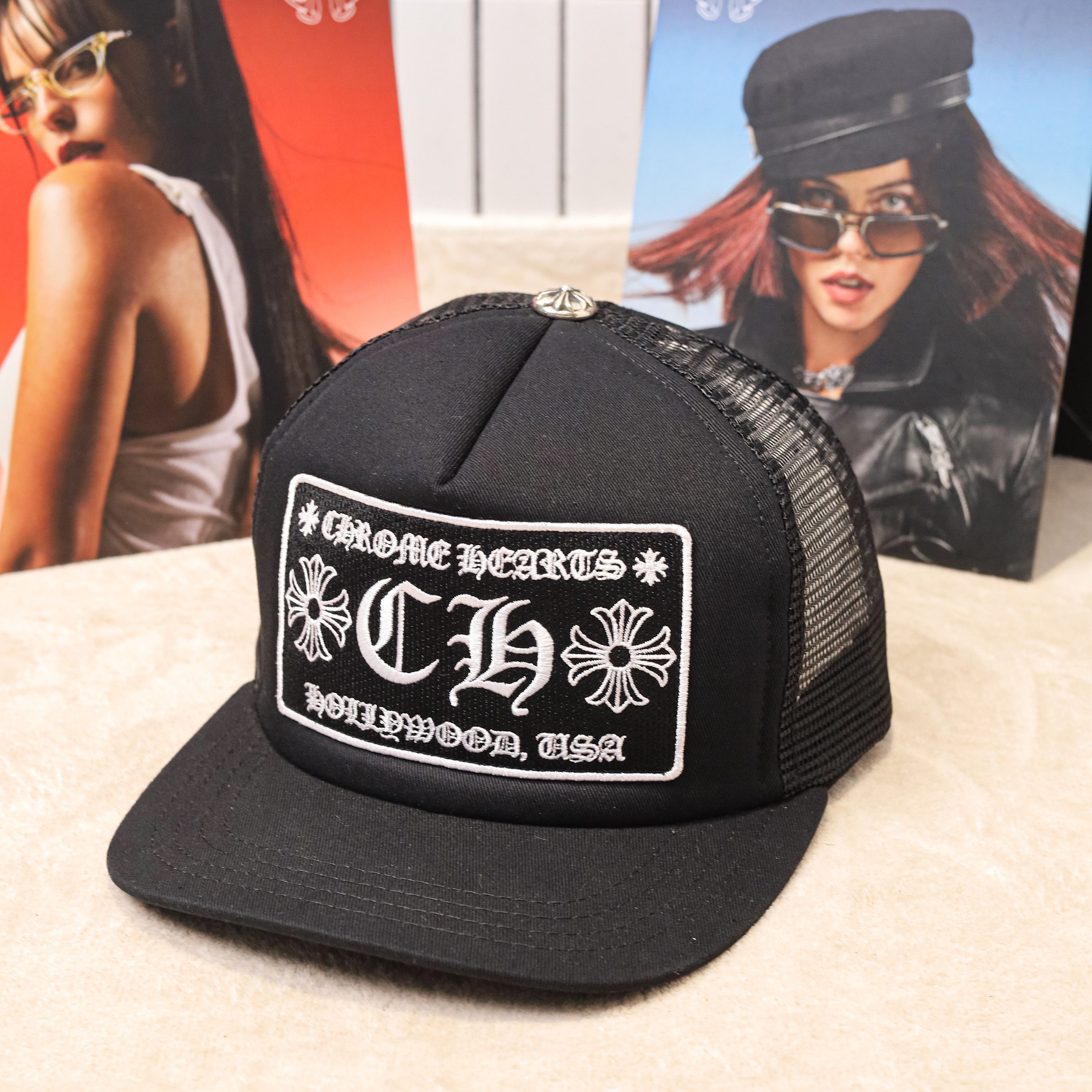Chrome Hearts Chrome Hearts CH Hollywood trucket hat black Size ONE SIZE - 1 Thumbnail