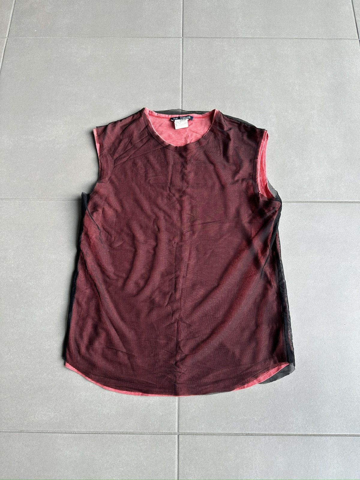Raf Simons Raf Simons SS1998 “Black Palms” Double Layered mesh tank top Size US M / EU 48-50 / 2 - 1 Thumbnail