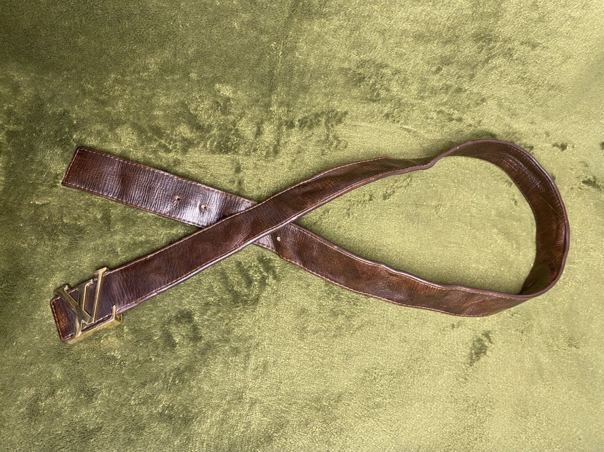 Louis Vuitton Vintage LOUIS VUITTON Leather Belt Brown M6902 Size 34 - 11 Thumbnail