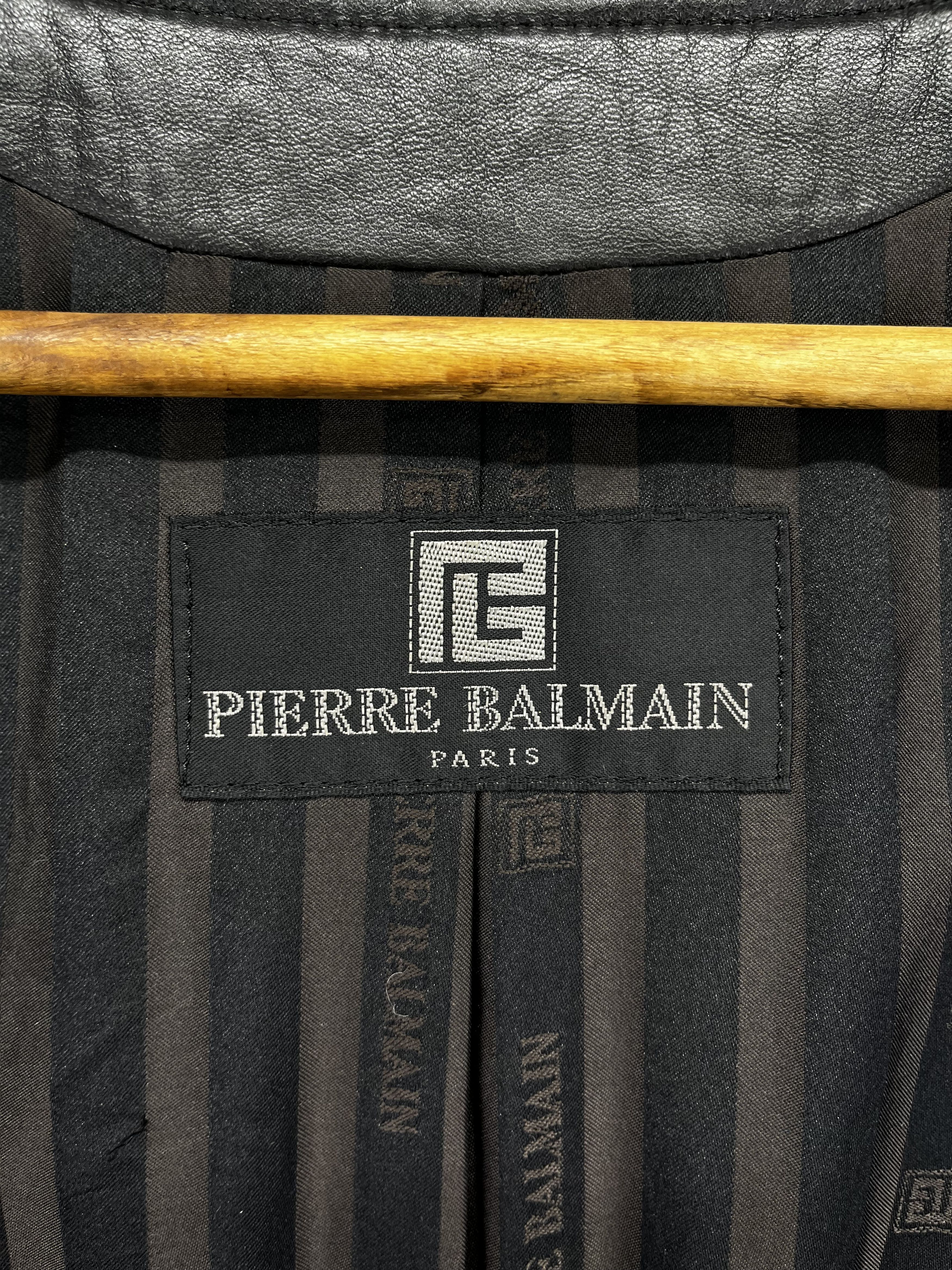 Balmain Vintage Pierre Balmain Luxury Button Up Leather Jacket Size L / US 10 / IT 46 - 9 Thumbnail