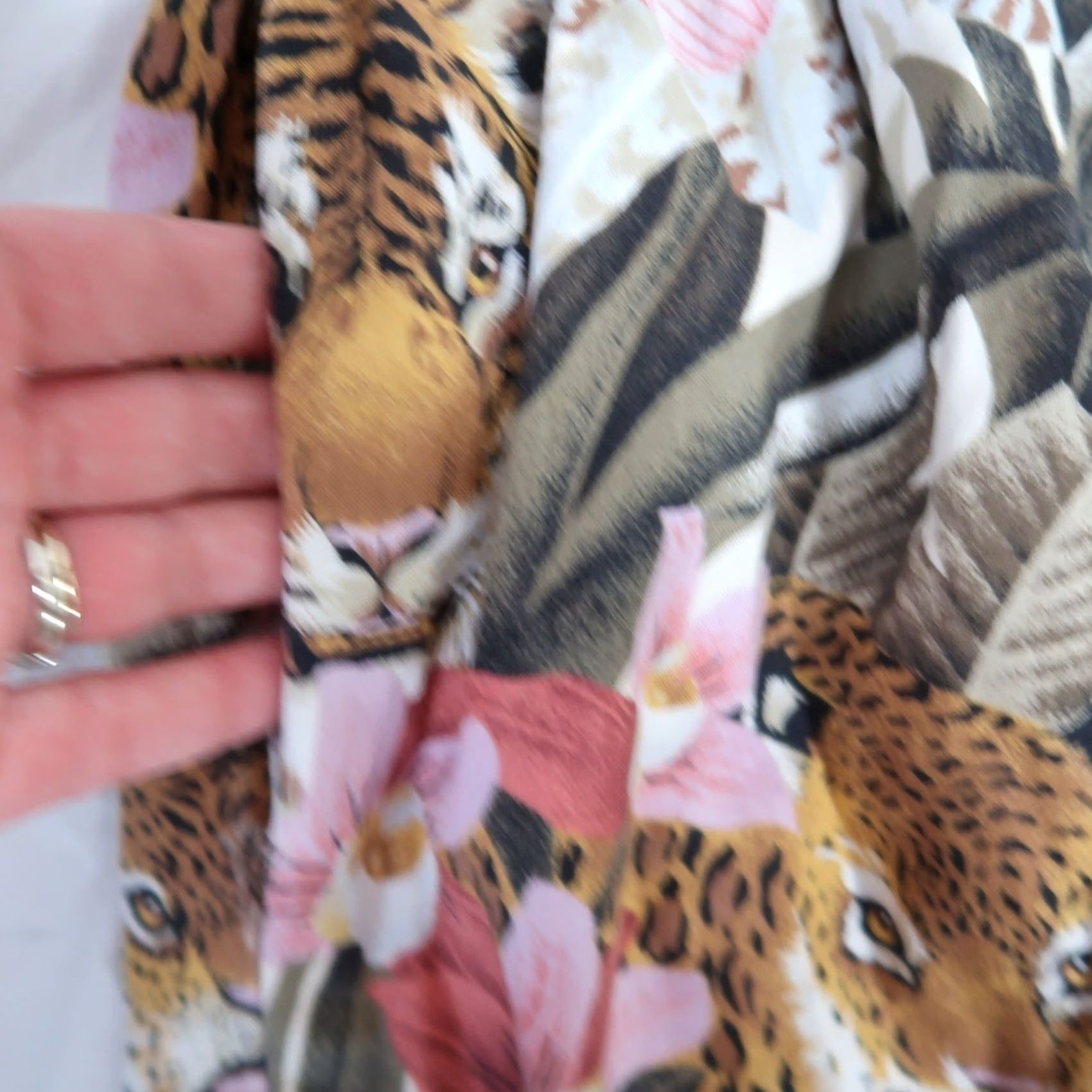 Vintage VINTAGE Maxi Skirt XL Cotton Floral Print 80s 90s Leopard Tiger Bohemian Pink Womens Size 40" / US 18 - 5 Thumbnail