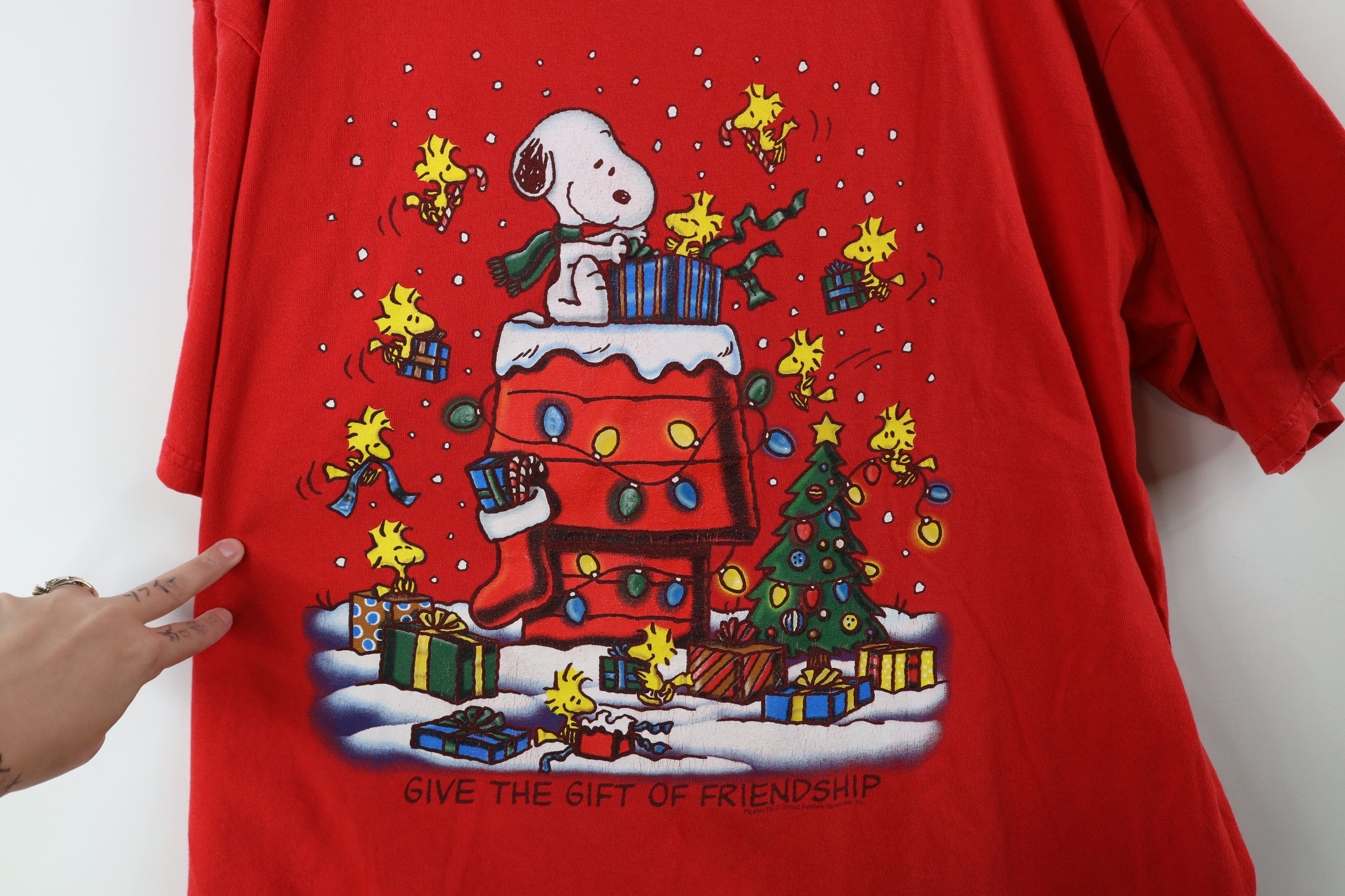Vintage Vintage Peanuts Charlie Brown Snoopy Christmas T-Shirt Red Size US XL / EU 56 / 4 - 4 Thumbnail