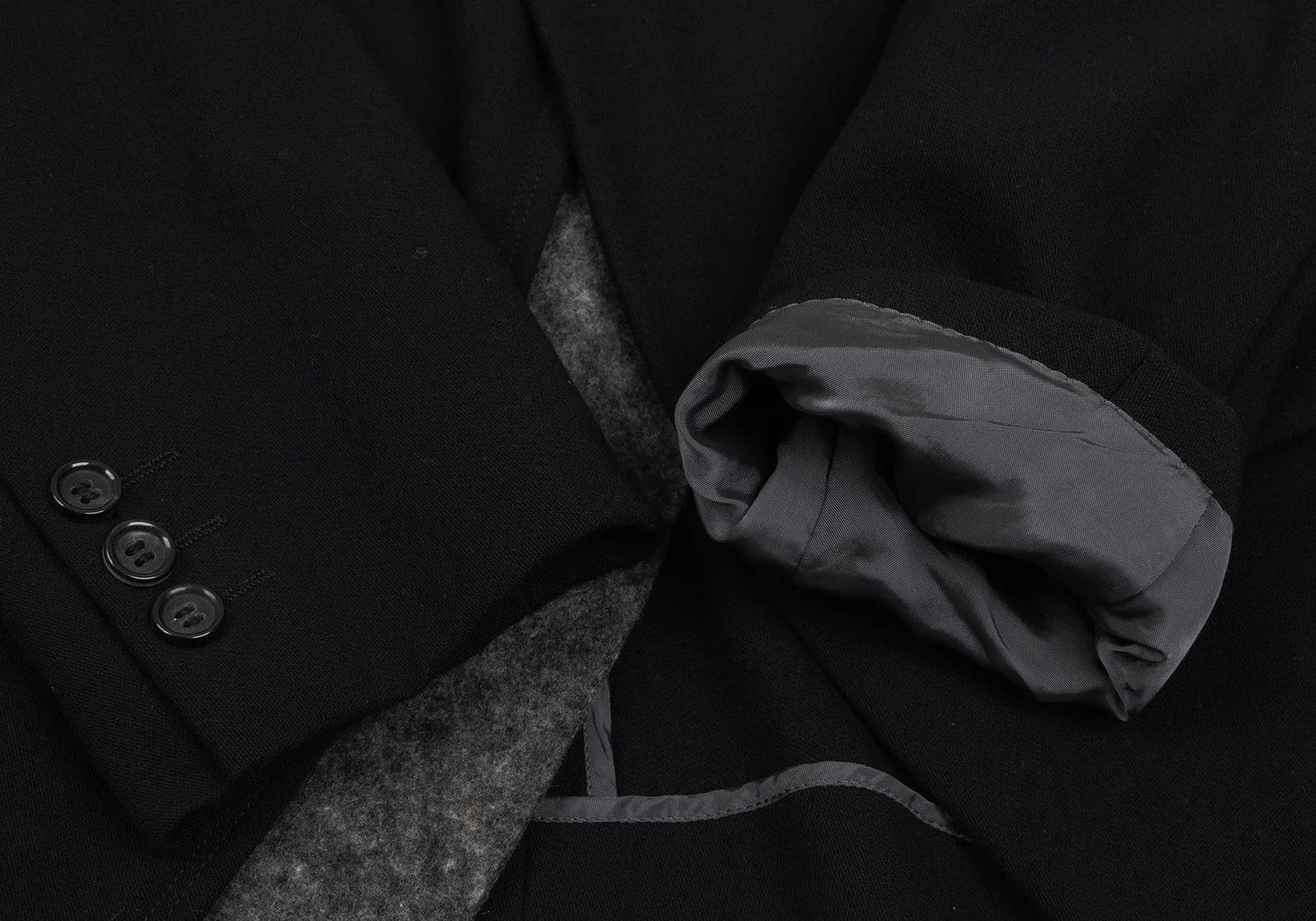 Comme des Garcons Homme Plus Felt Wool Paste Design 1B Jacket in Black Gray Size S Size US S / EU 44-46 / 1 - 9 Thumbnail