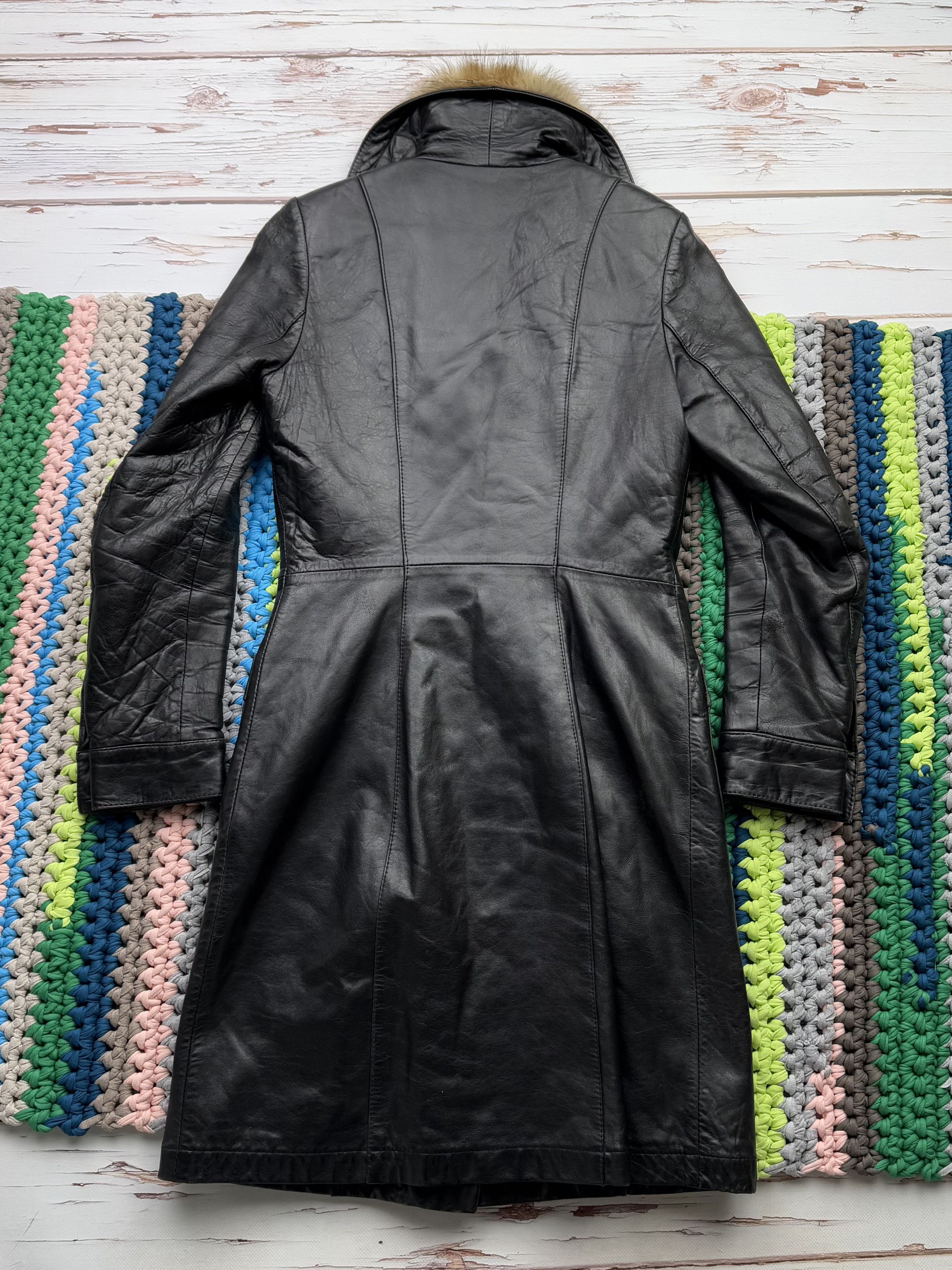 Vintage Vintage Leather Coat With Real Fur Details (V215)(D15) Size S / US 4 / IT 40 - 12 Thumbnail
