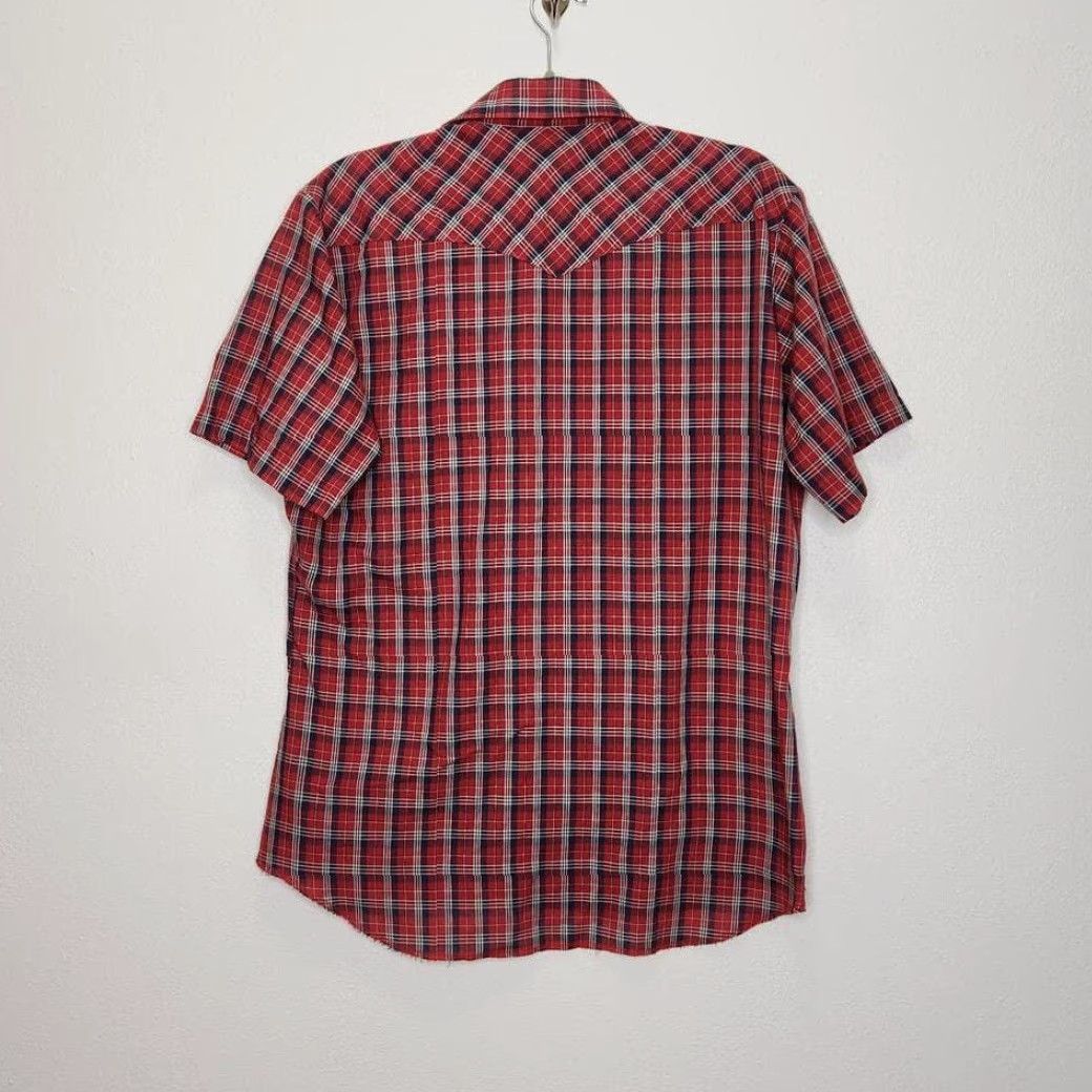 Wrangler VINTAGE Wrangler Pearl Snap Rockabilly Thin Button Shirt Flannel Large Size US L / EU 52-54 / 3 - 3 Thumbnail