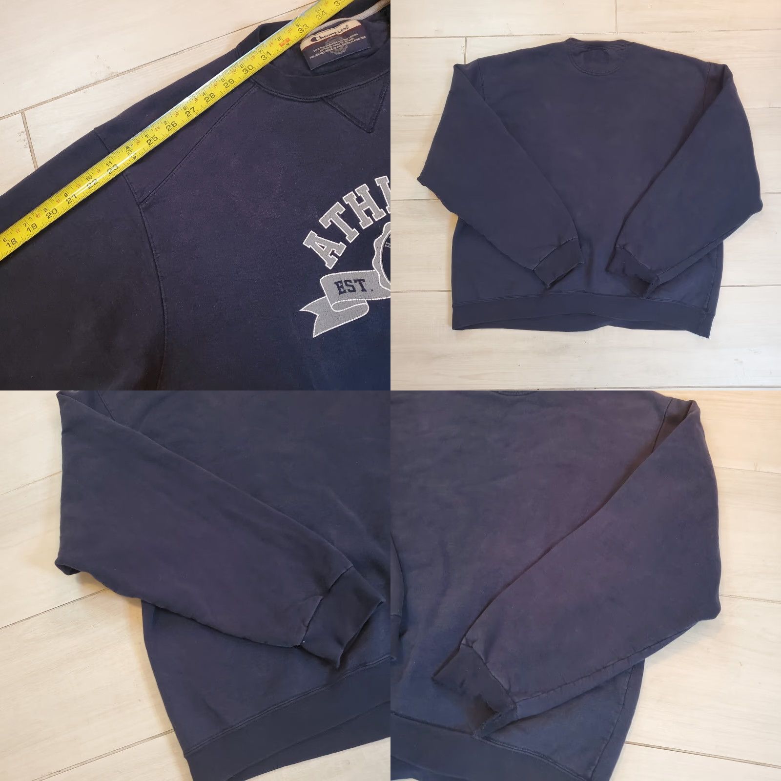 Champion VINTAGE Champion Big Logo Pullover Sweatshirt Mens Navy Blue Size L Distressed 90s Sports Classic Football Basketball Crew Neck Sweatshirt Size US L / EU 52-54 / 3 - 8 Thumbnail