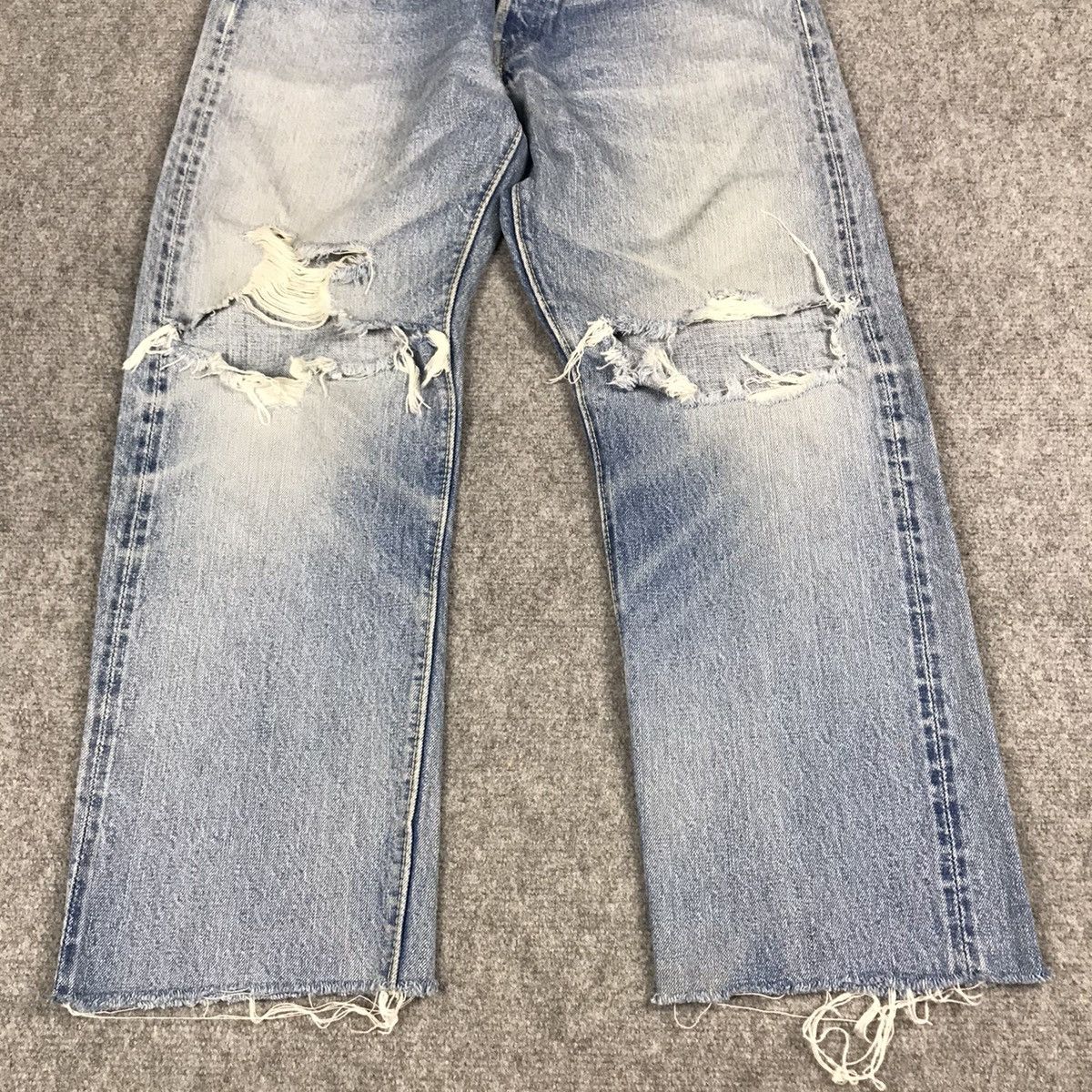 Orslow ORSLOW 2005 DISTRESSED SELVAGE DENIM LIGHT DENIM PANTS Size US 30 / EU 46 - 3 Thumbnail