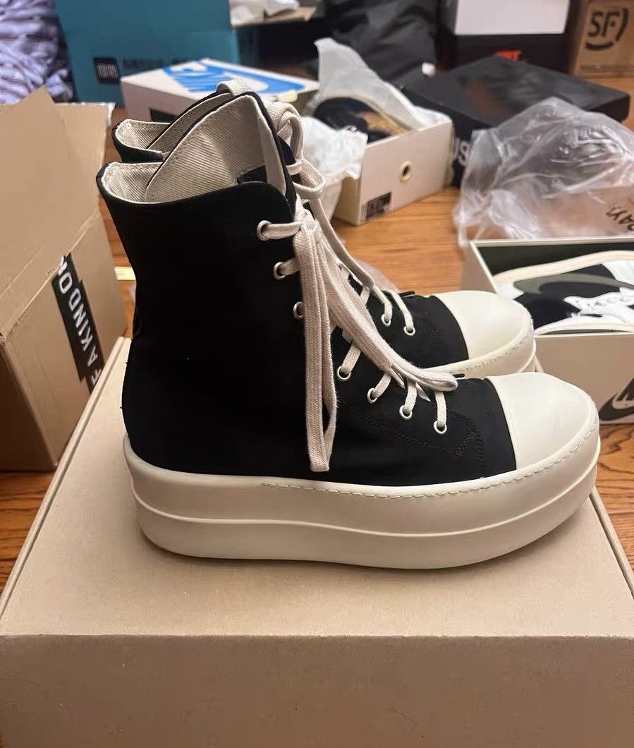 Rick Owens Rick Owens DRKSHDW Round Toe Zip High-Top Sneakers Size US 10 / EU 43 - 1 Thumbnail