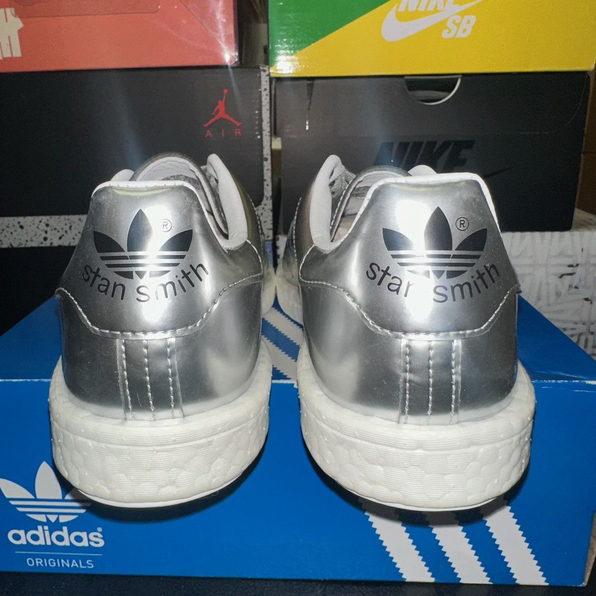 Adidas Size 10W - adidas Stan Smith Boost Metallic Silver - BB0108 Size US 10 / IT 40 - 3 Thumbnail