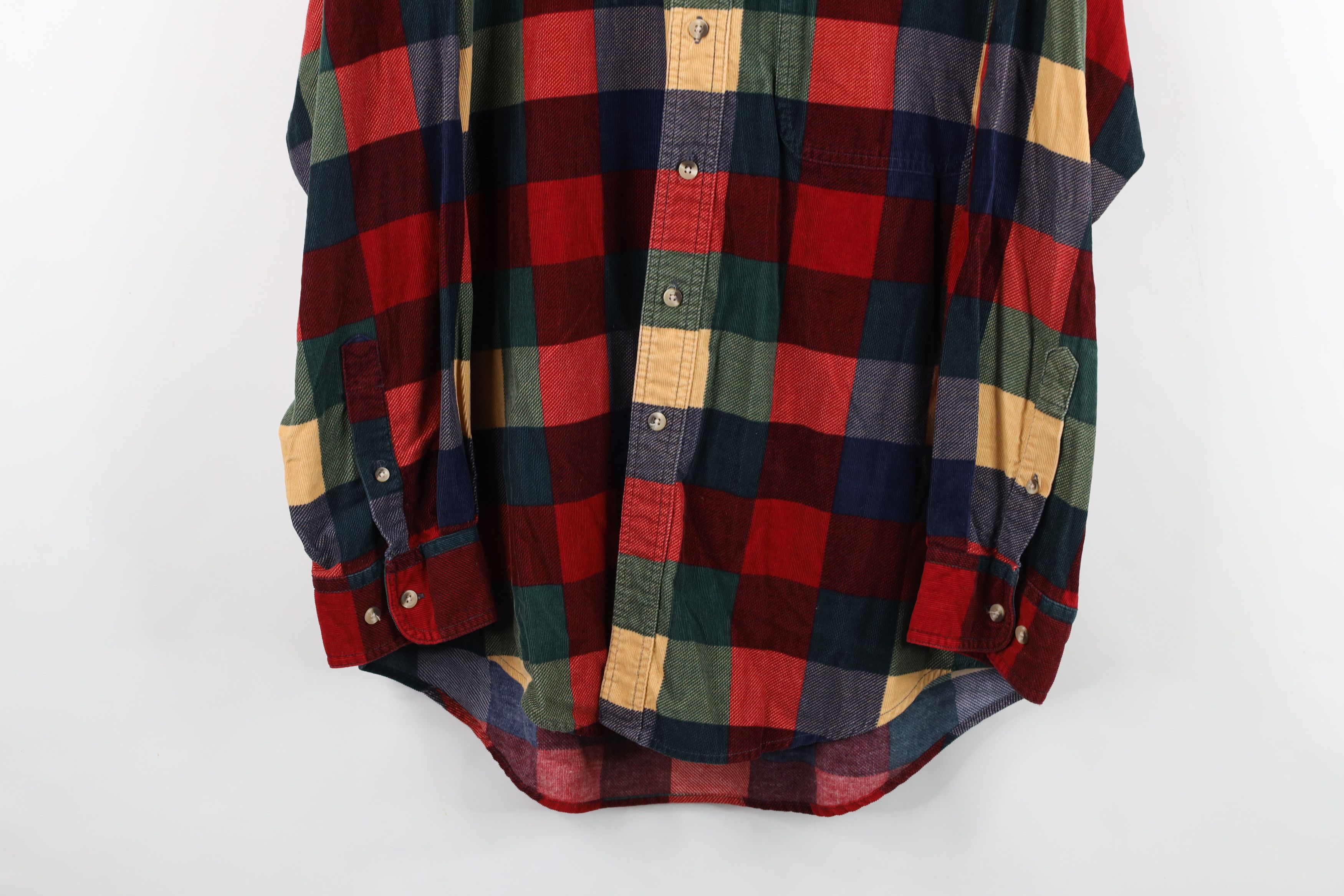 Vintage Vintage 90s Streetwear Checkered Corduroy Button Down Shirt Size US M / EU 48-50 / 2 - 3 Thumbnail
