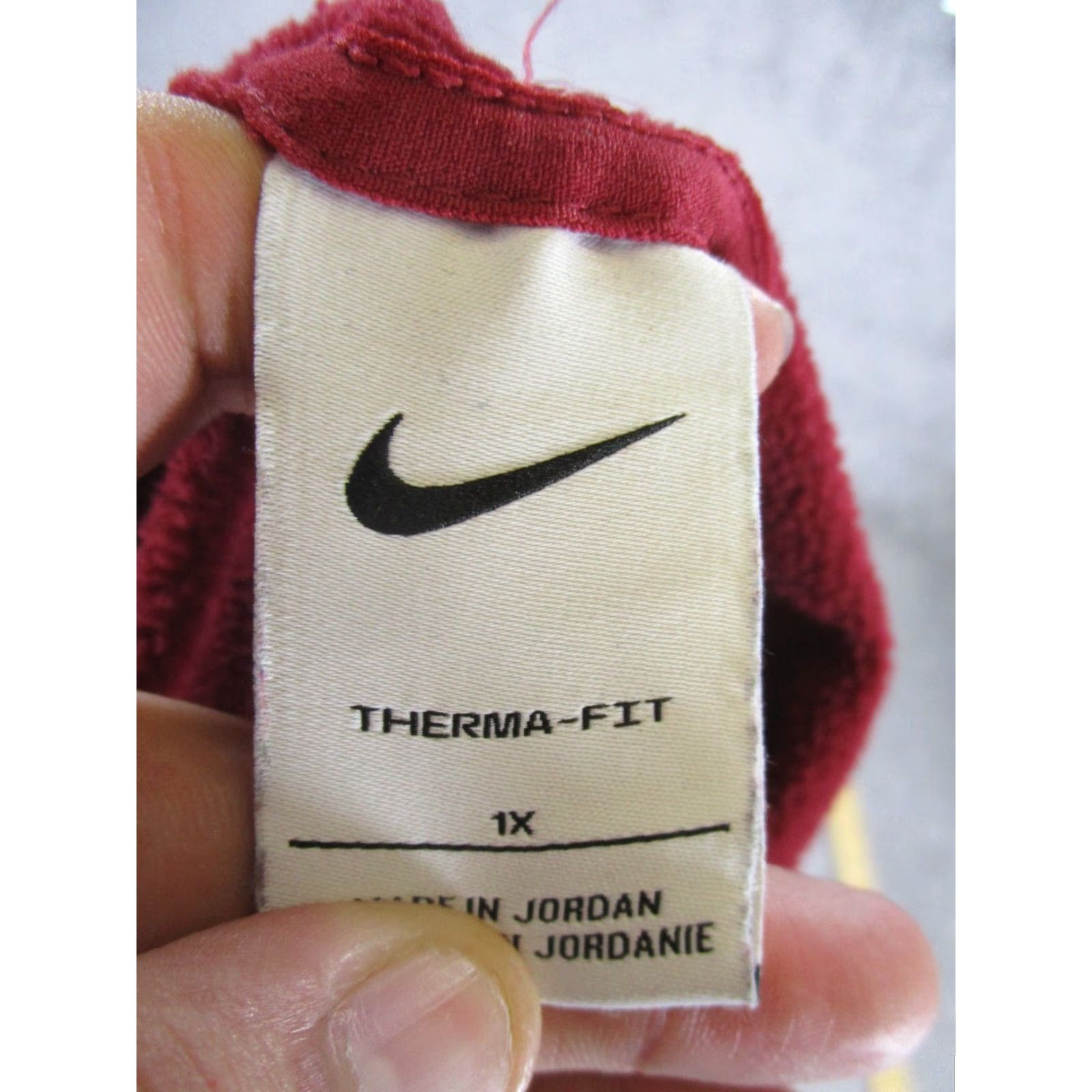 Nike VINTAGE Nike Hoodie Shirt Mens 1X Red Pullover Therma Fit Fleece Hooded Sweatshirt Mens Size US XL / EU 56 / 4 - 7 Thumbnail