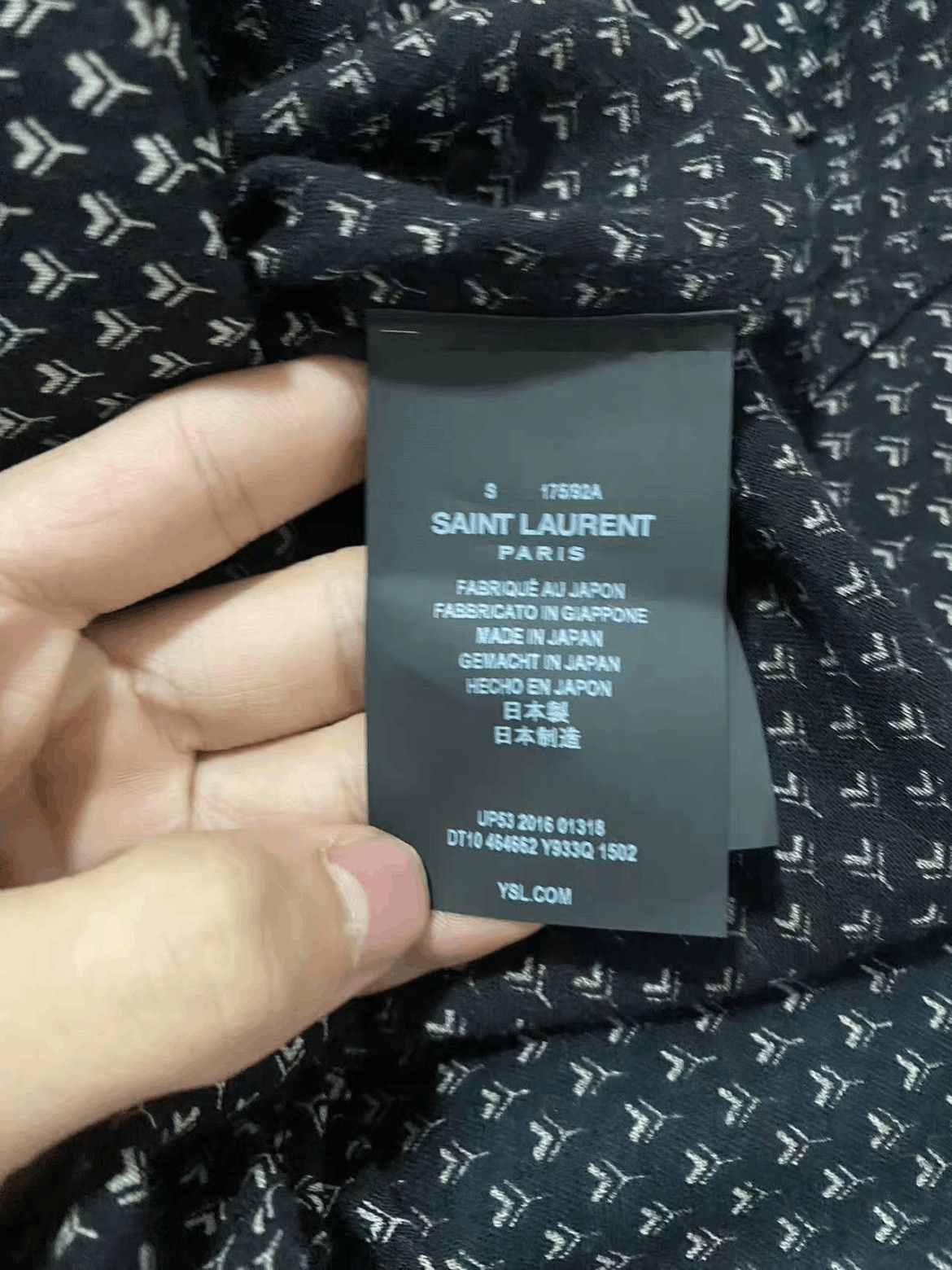 Saint Laurent Paris Saint Laurent Paris Small Y Logo Monogram Shirt Size US S / EU 44-46 / 1 - 4 Thumbnail