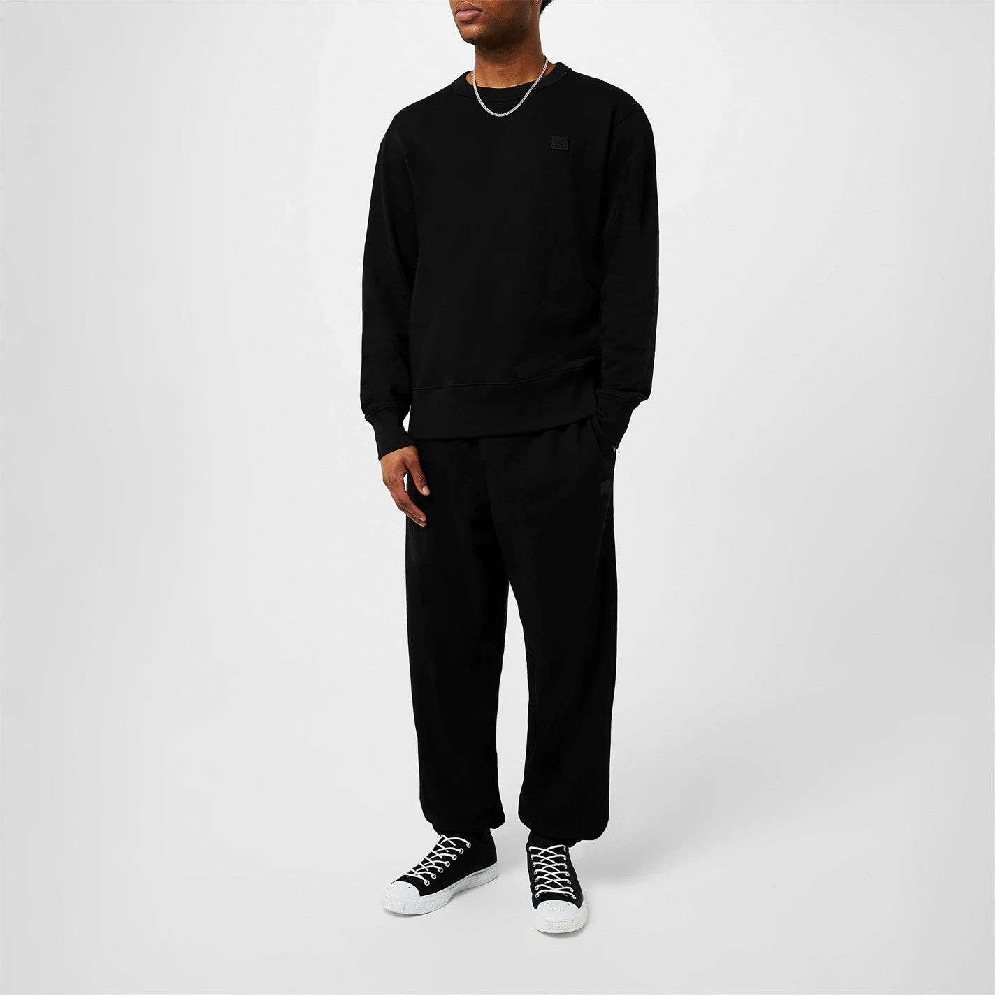 Acne Studios o1g2r1mq0825 Face Logo Sweatpants & Joggers in Black Size US 34 / EU 50 - 4 Thumbnail