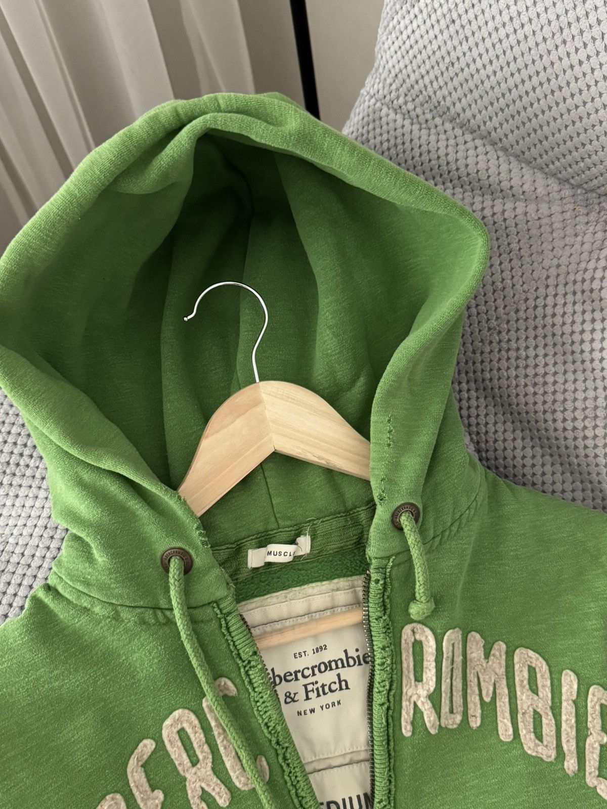 Abercrombie & Fitch Abercrombie & Fitch Y2K Distressed Green Zip Hoodie Size US M / EU 48-50 / 2 - 11 Thumbnail