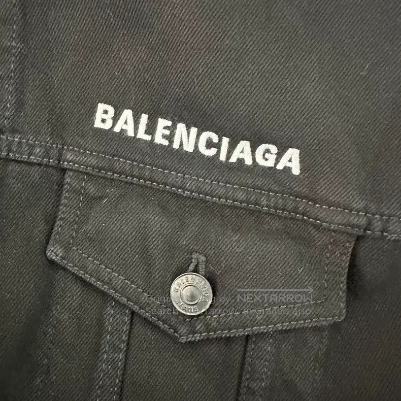 Other Balenciaga Black Crew Collar Denim Jacket Size XS / US 0-2 / IT 36-38 - 5 Thumbnail