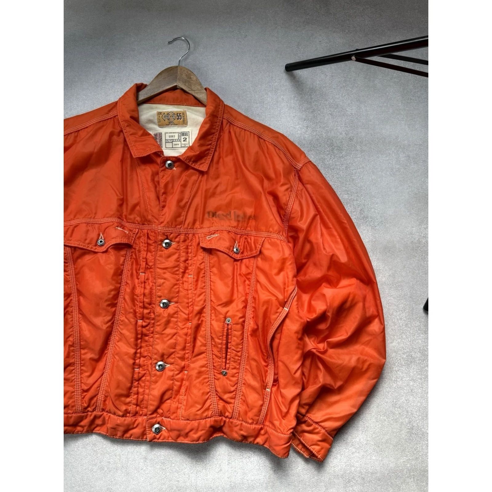 Diesel VINTAGE Diesel WORK WEAR Bomber Jacket Polyamide Orange XL Men’s Jacket, 90s, Zipper Button Snap, Logo, Canvas, Lightweight, Pockets, Diesel USA, Y2K Size US XL / EU 56 / 4 - 4 Thumbnail