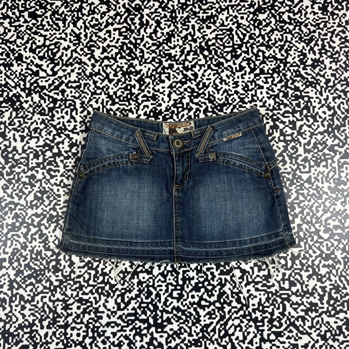 Dsquared2 Vintage 90s Dsquared 2 Luxury Denim Mini Skirt Y2K Style Size 26" / US 2 / IT 38 - 7 Thumbnail