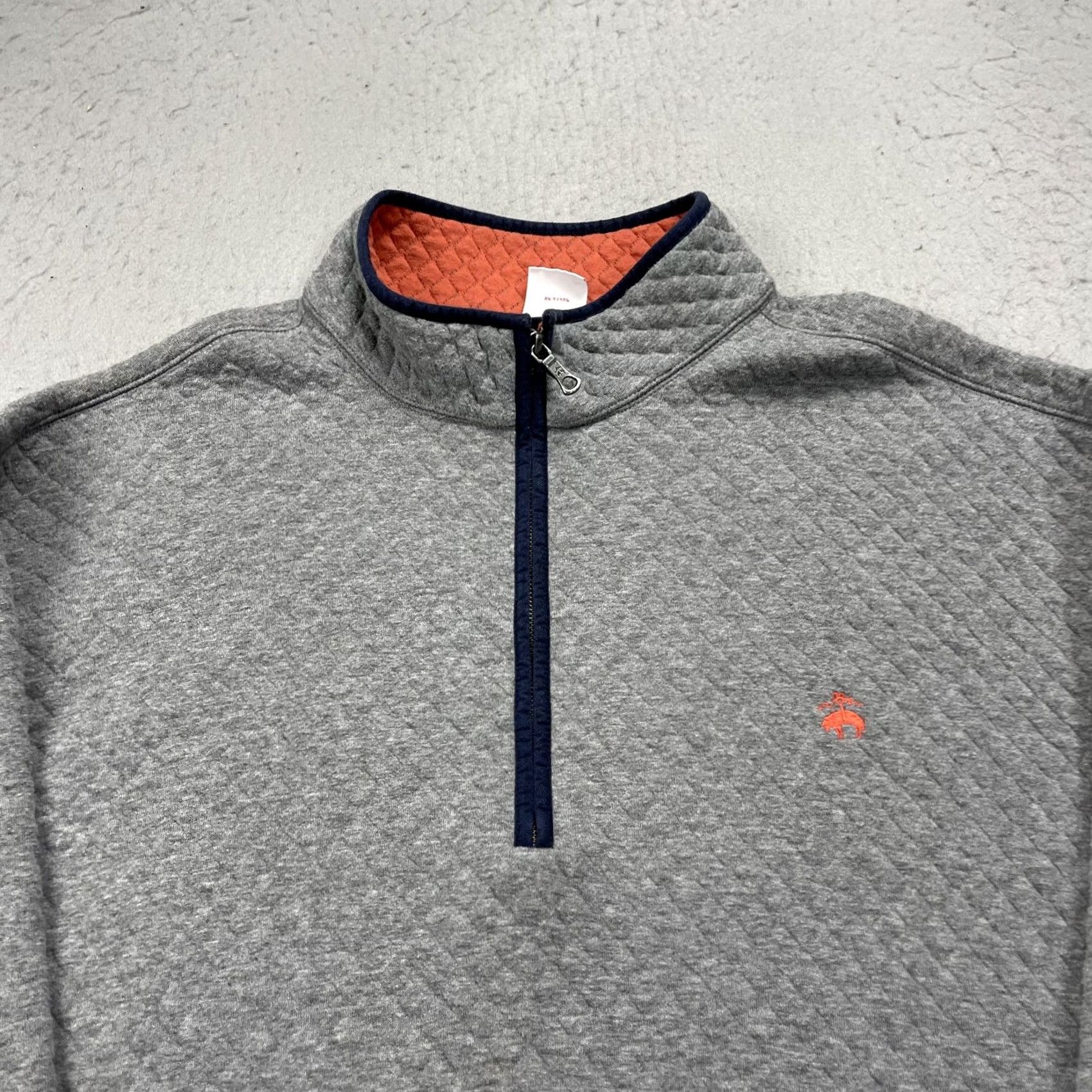 Brooks Brothers Brooks Brothers Sweatshirt Mens 3XL Gray Quilted Half Zip Diamond Pullover Size US XXL / EU 58 / 5 - 2 Thumbnail