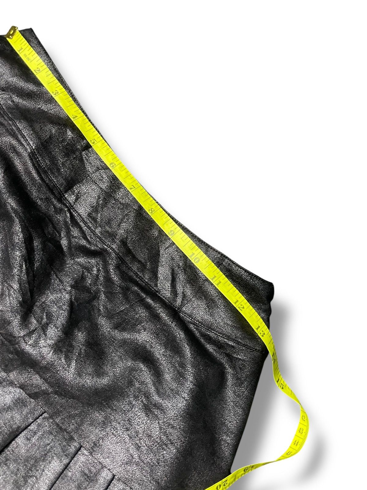 Hiroko Koshino Homme × Japanese Brand × Vintage Vintage Hiroko Koshino Leather Skirt (82) Size 26" / US 2 / IT 38 - 4 Thumbnail