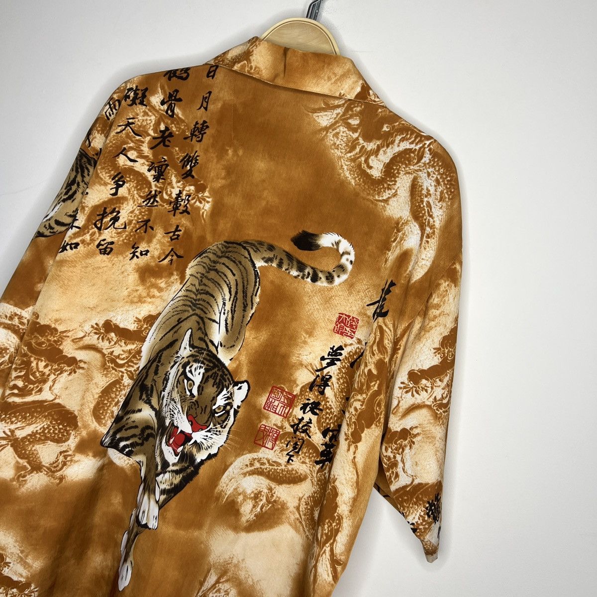 Japanese Brand × Vintage Vintage Japanese Crazy Shirt Tiger Summer Overprint 90s Size US XL / EU 56 / 4 - 8 Thumbnail
