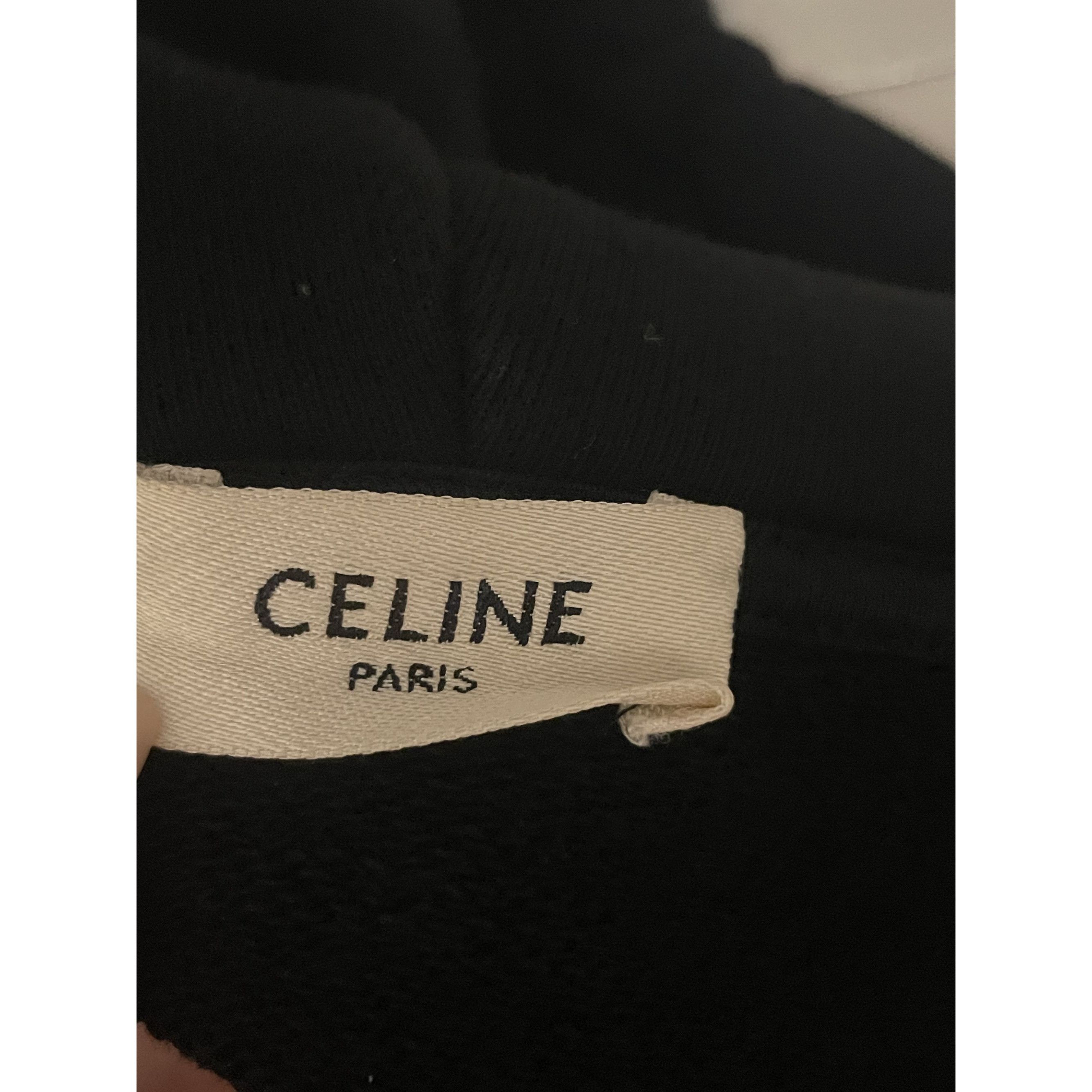 Celine Celine Black Zip-Up Hoodie With Drawstring Hood & Pocket Det Size S / US 4 / IT 40 - 7 Thumbnail