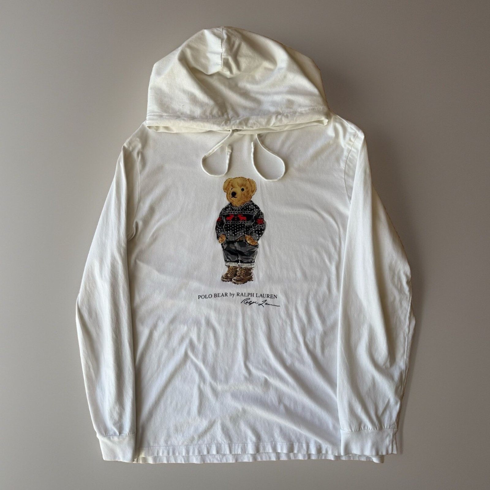 Polo Ralph Lauren Polo Bear By Ralph Lauren Hooded Shirt L White Long Sleeve Size US L / EU 52-54 / 3 - 1 Thumbnail