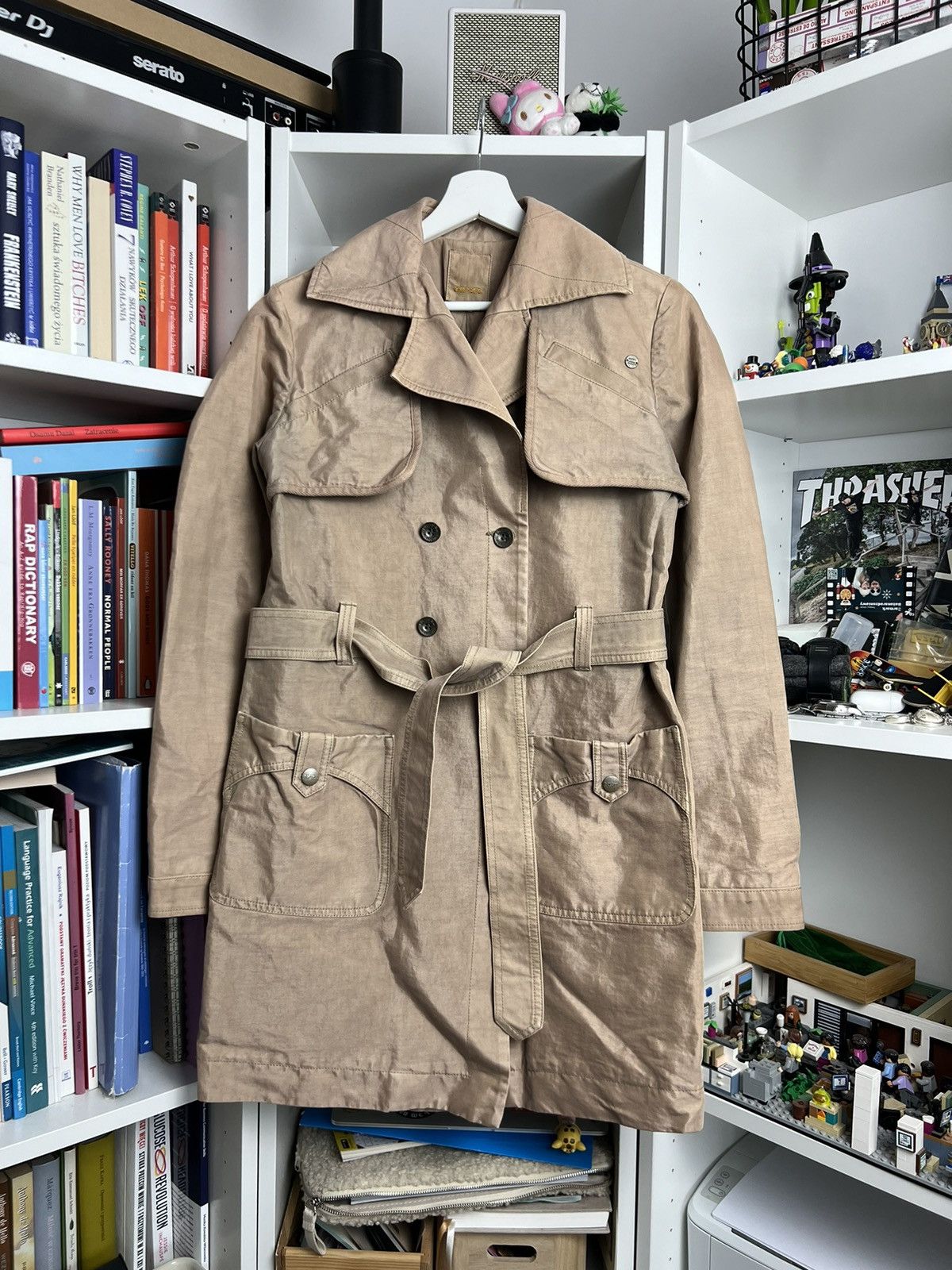 Diesel Vintage Y2K Diesel trench coat jacket S avantgarde archive Size S / US 4 / IT 40 - 1 Thumbnail