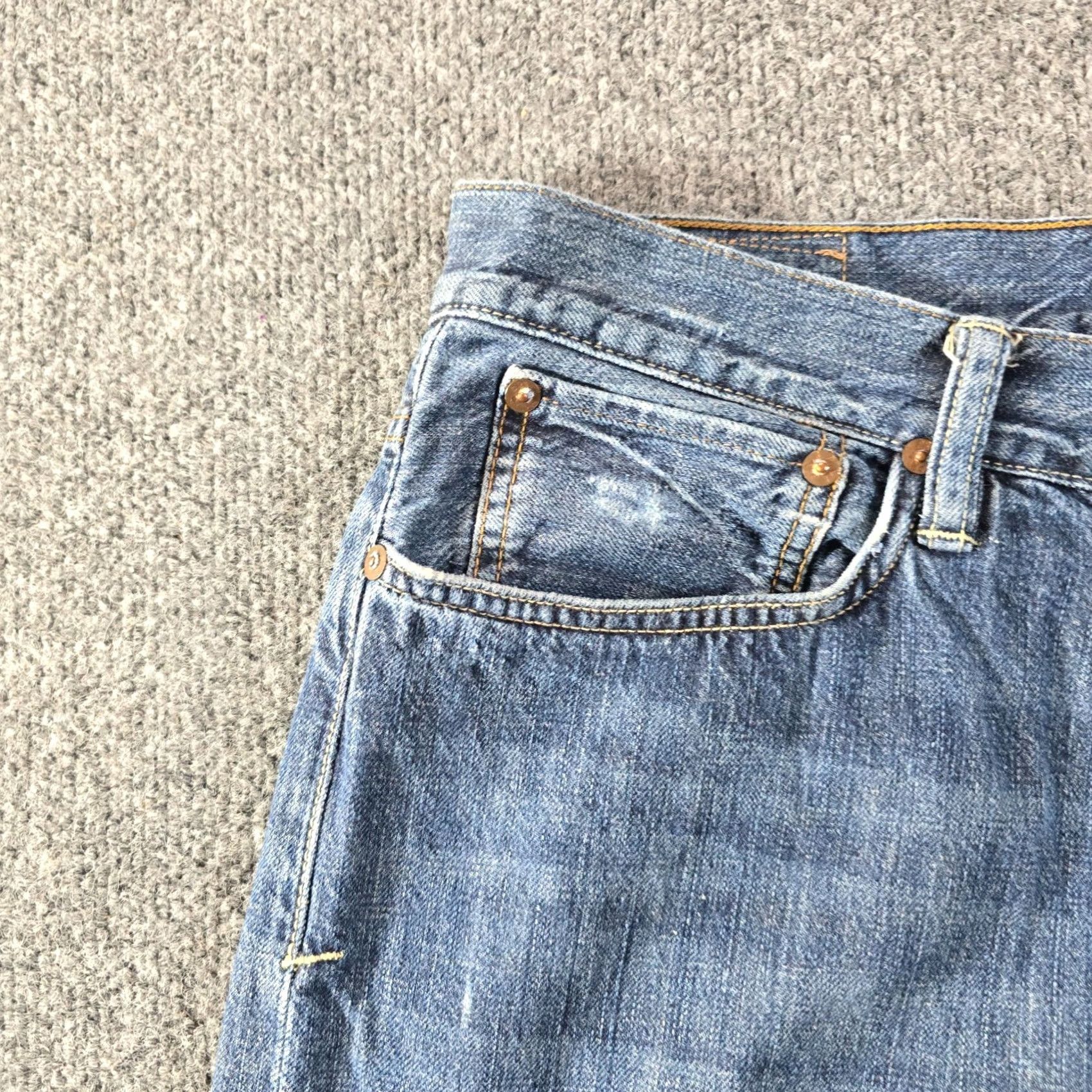 Polo Ralph Lauren Polo Ralph Lauren Jeans Mens 36x32 Blue Denim Straight Leg Distressed Logo Regular Mens Size US M / EU 48-50 / 2 - 3 Thumbnail