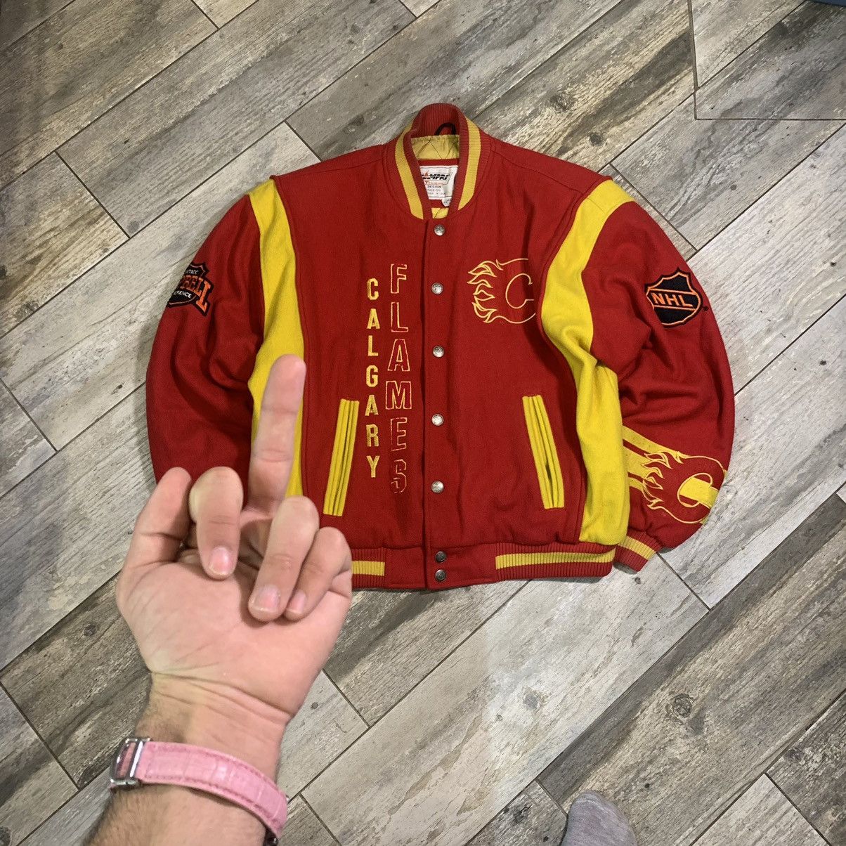 NHL × Vintage ✅OFFERS. NFL FLAMES VARSITY JACKET Size US L / EU 52-54 / 3 - 1 Thumbnail
