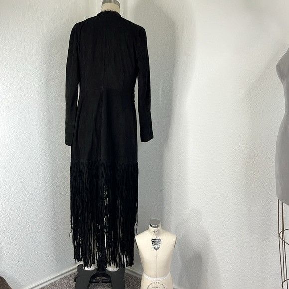 Designer × Handmade × Vintage Anna Trzebinski Navajo Sueded Beaded Fringe Leather Black Du Size M / US 6-8 / IT 42-44 - 11 Thumbnail