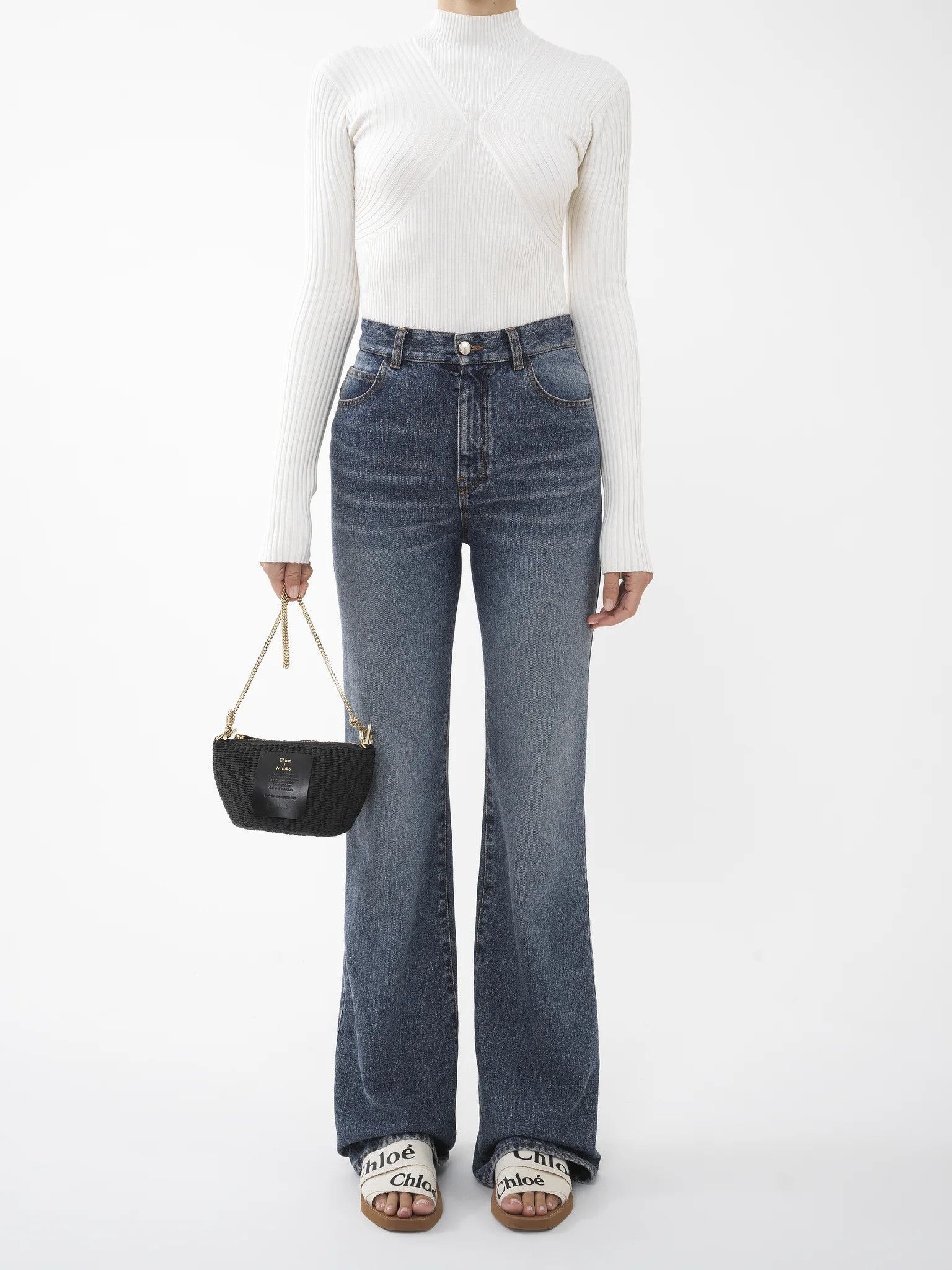 Chloe oc11z0525 Size: OS / Mini Basket Bag With Chain in Black Size ONE SIZE - 7 Thumbnail