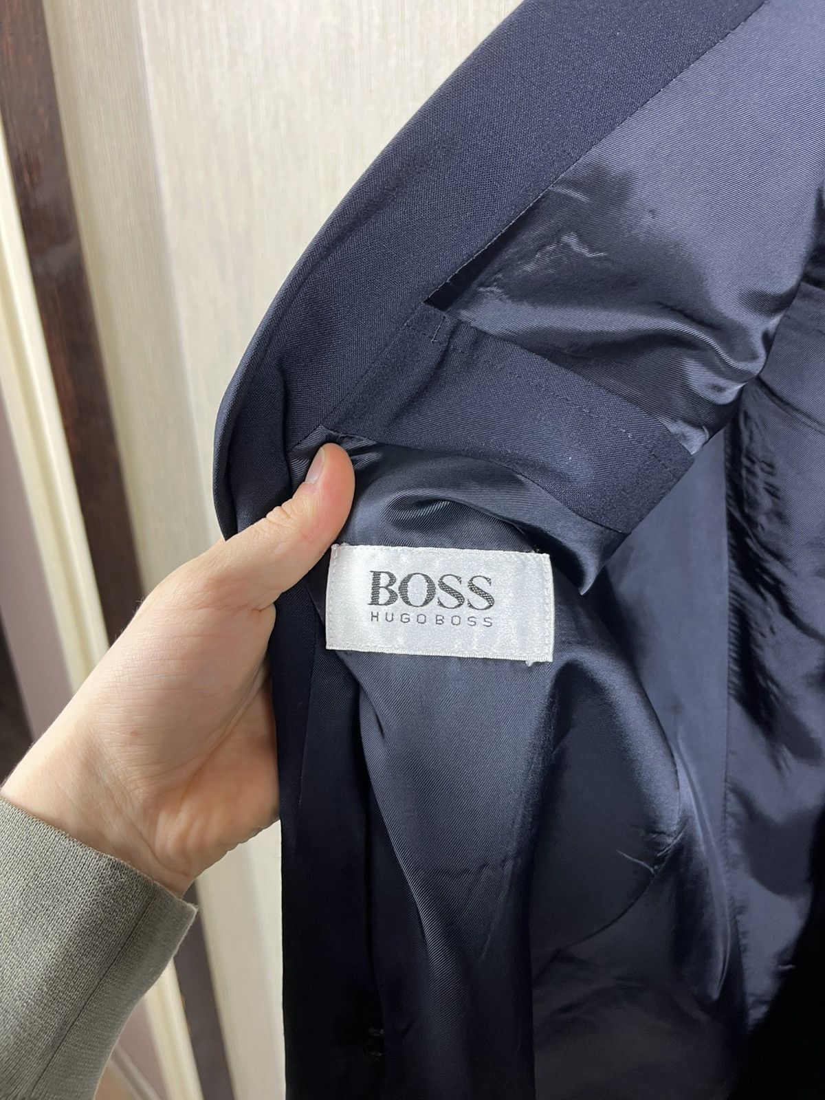Hugo Boss × Vintage Vintage Hugo Boss wool navy blazer double-breasted jacket Size US M / EU 48-50 / 2 - 16 Thumbnail