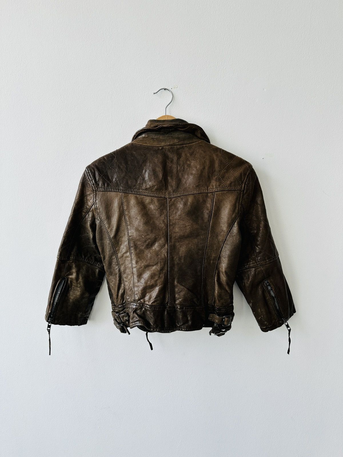 Allsaints AllSaints Spitalfields Biker Leather Jacket Brown - Size 10 Size M / US 6-8 / IT 42-44 - 11 Thumbnail