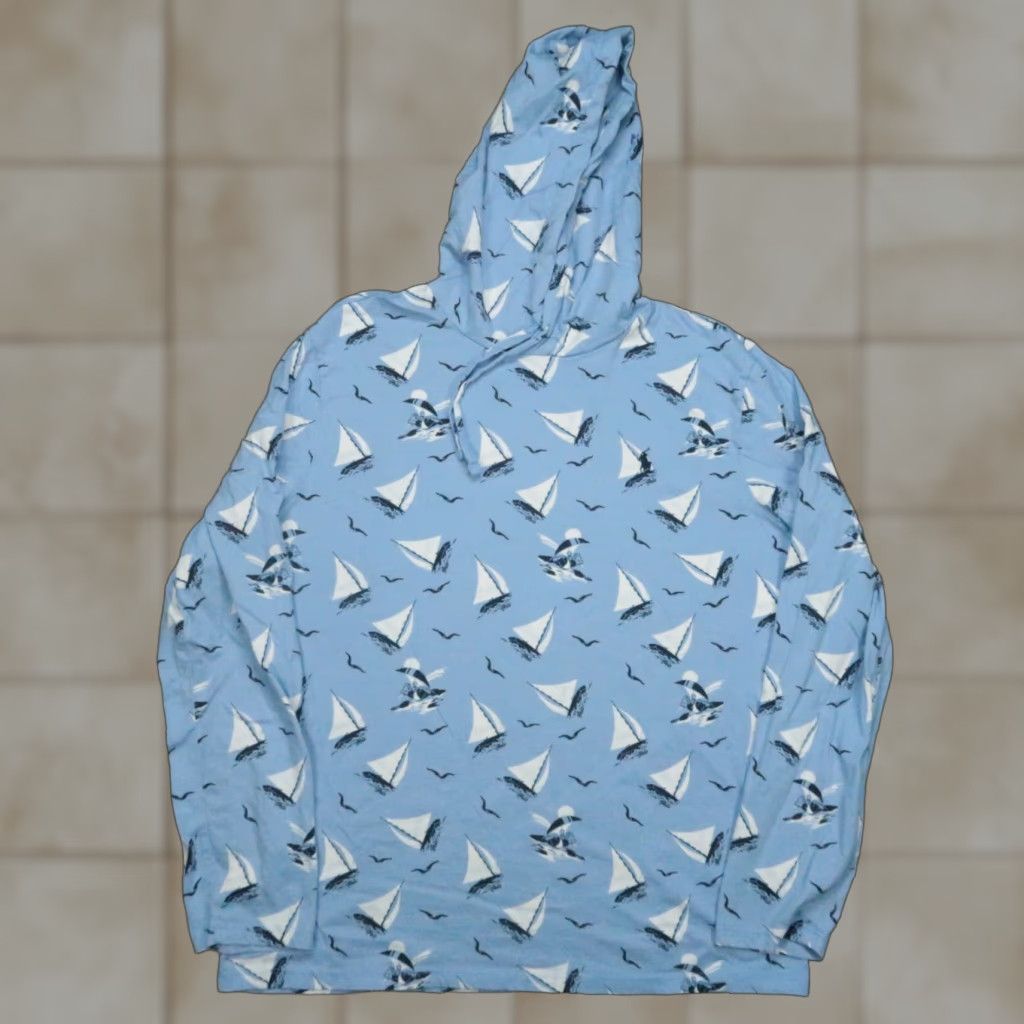 Polo Ralph Lauren VINTAGE Polo Ralph Lauren Hoodie Mens Large Blue Sailing Surfing Bear Lightweight Hooded Size US L / EU 52-54 / 3 - 1 Thumbnail
