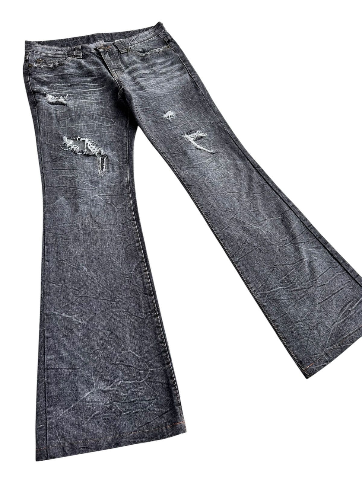 HyperDenim 🔥Achival Japanese Brand AGAT Distressed Flare Jeans Size US 32 / EU 48 - 4 Thumbnail