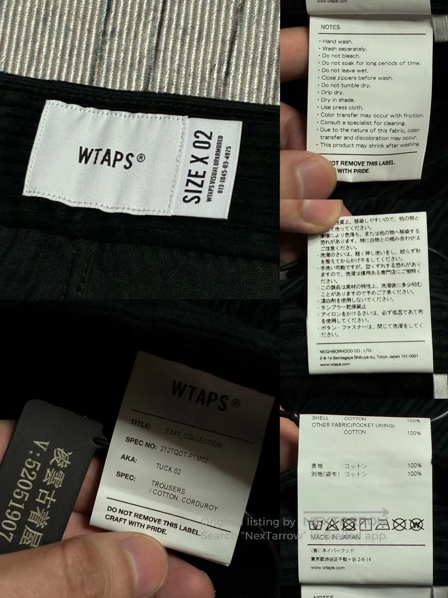 Wtaps WTAPS 21AW Corduroy Tuck Trousers. Size US 26 / EU 42 - 7 Thumbnail
