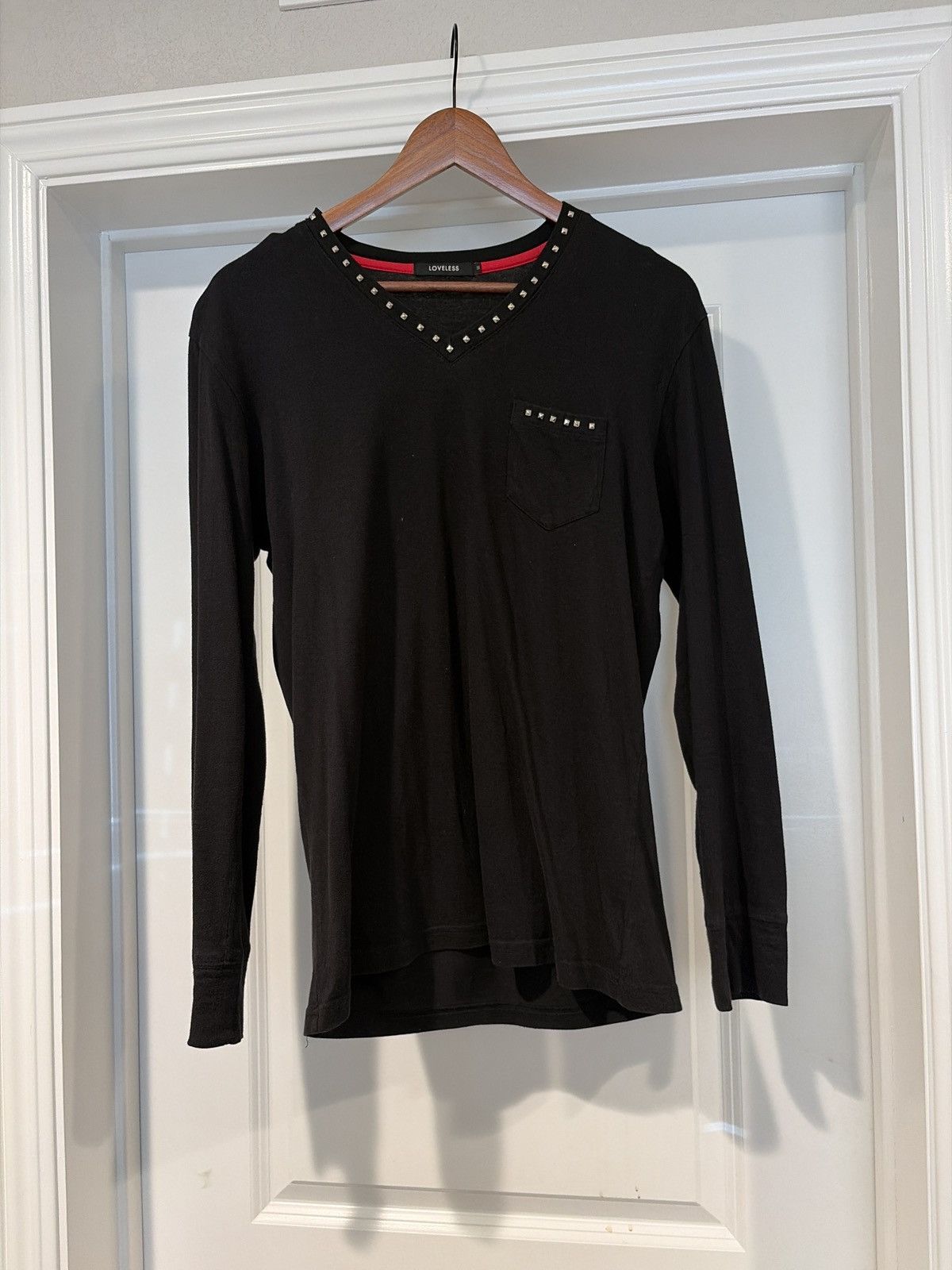 Japanese Brand Black studded v-neck long sleeve Size US M / EU 48-50 / 2 - 1 Thumbnail
